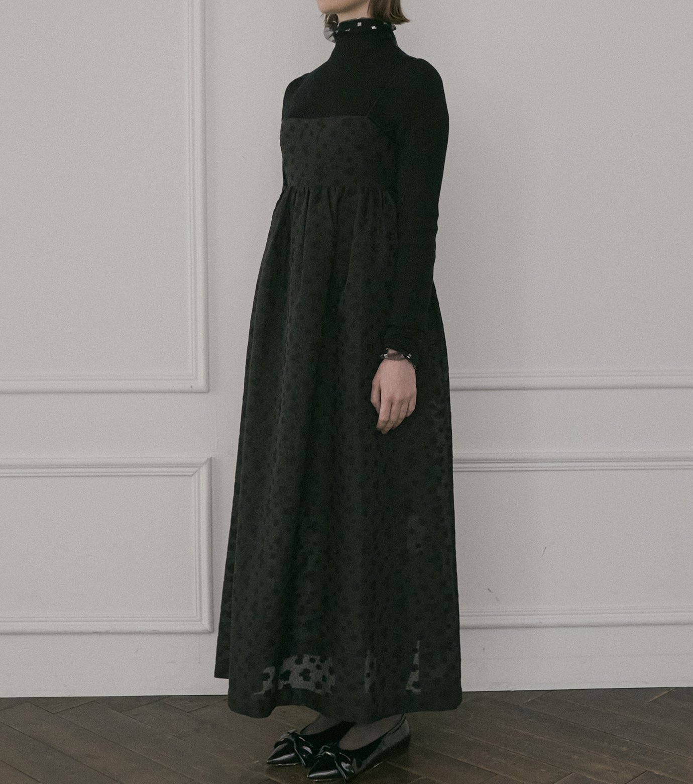 LE CIEL BLEU｜フラワーシアージャカードドレス / Flower Sheer