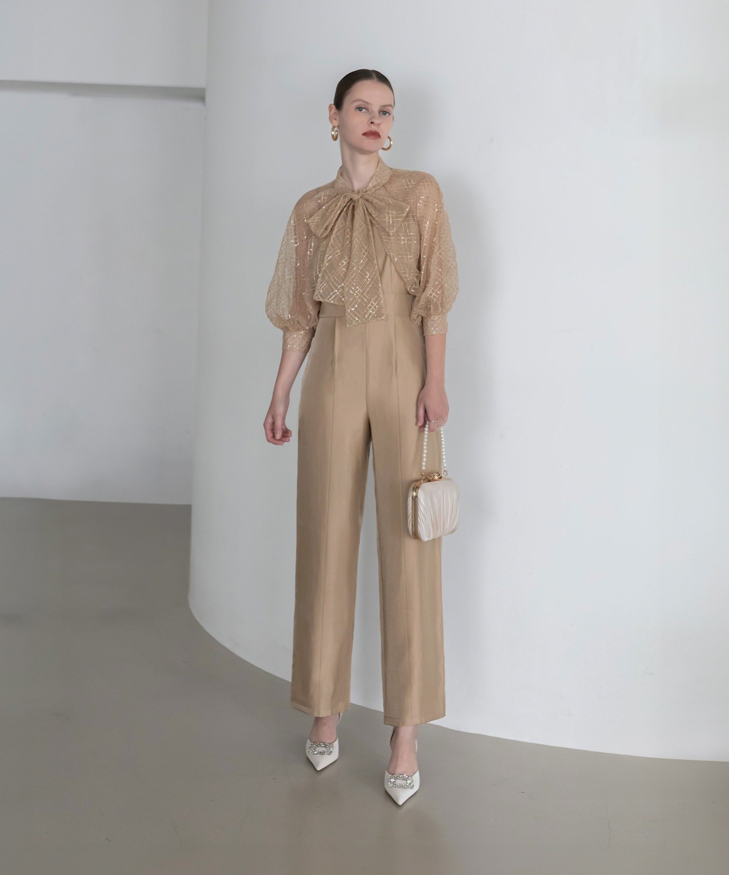 Leja｜LEJA-アシンメトリーティアードフリル3WAYベロアIライン