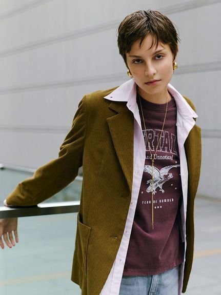 Mila Owen｜【セットアップ対応】コーデュロイパッチポケットシングル