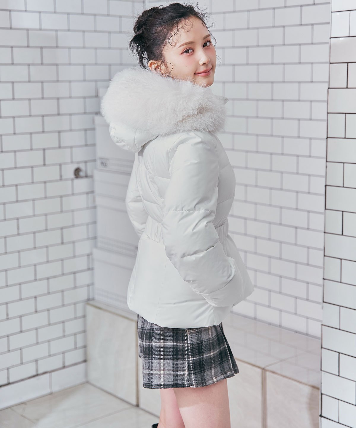 REDYAZEL｜ベルトデザインキルティングファイバーダウンジャケット