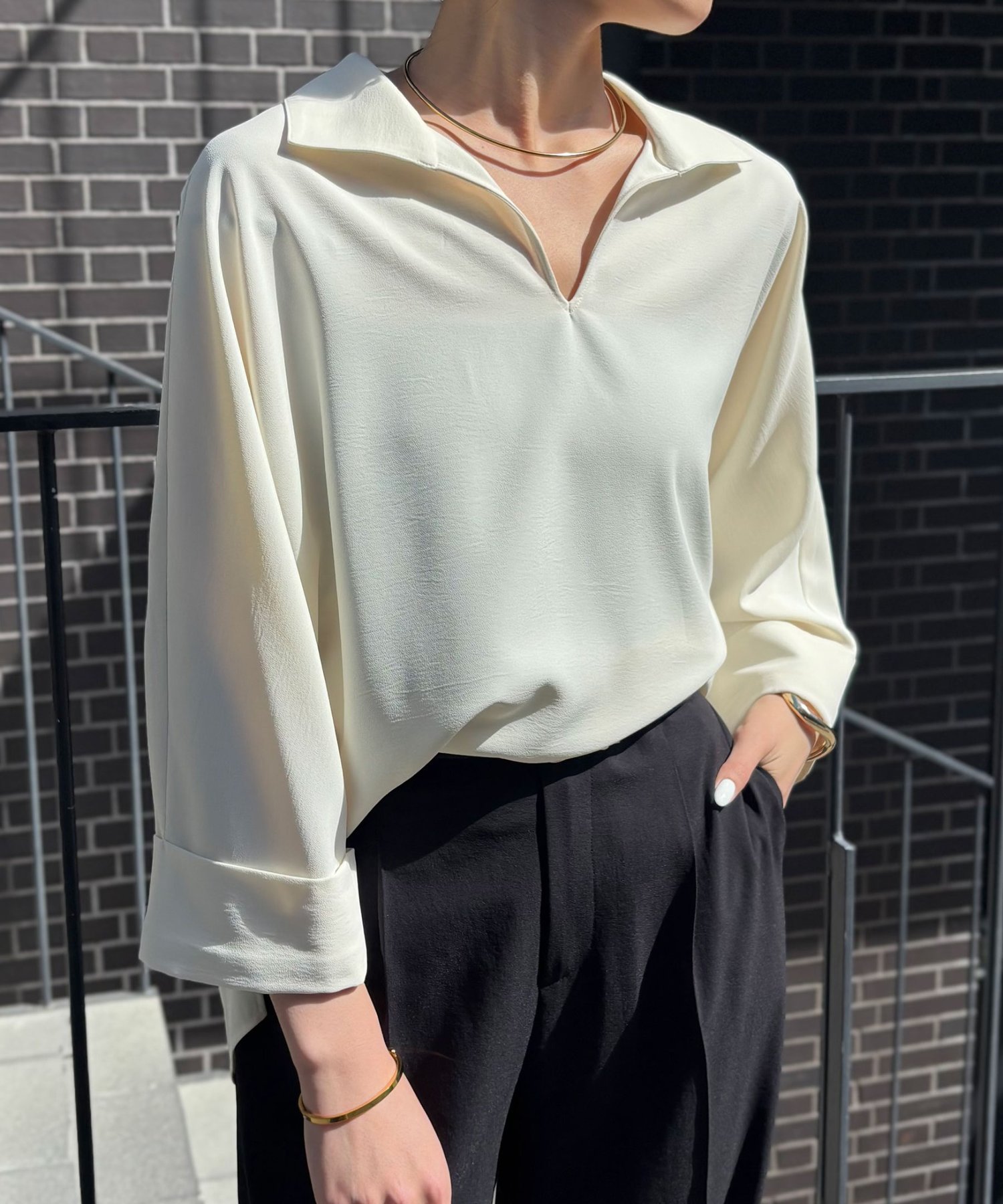 COLLAGE GALLARDAGALANTE｜ジャージスキッパードルマンブラウス