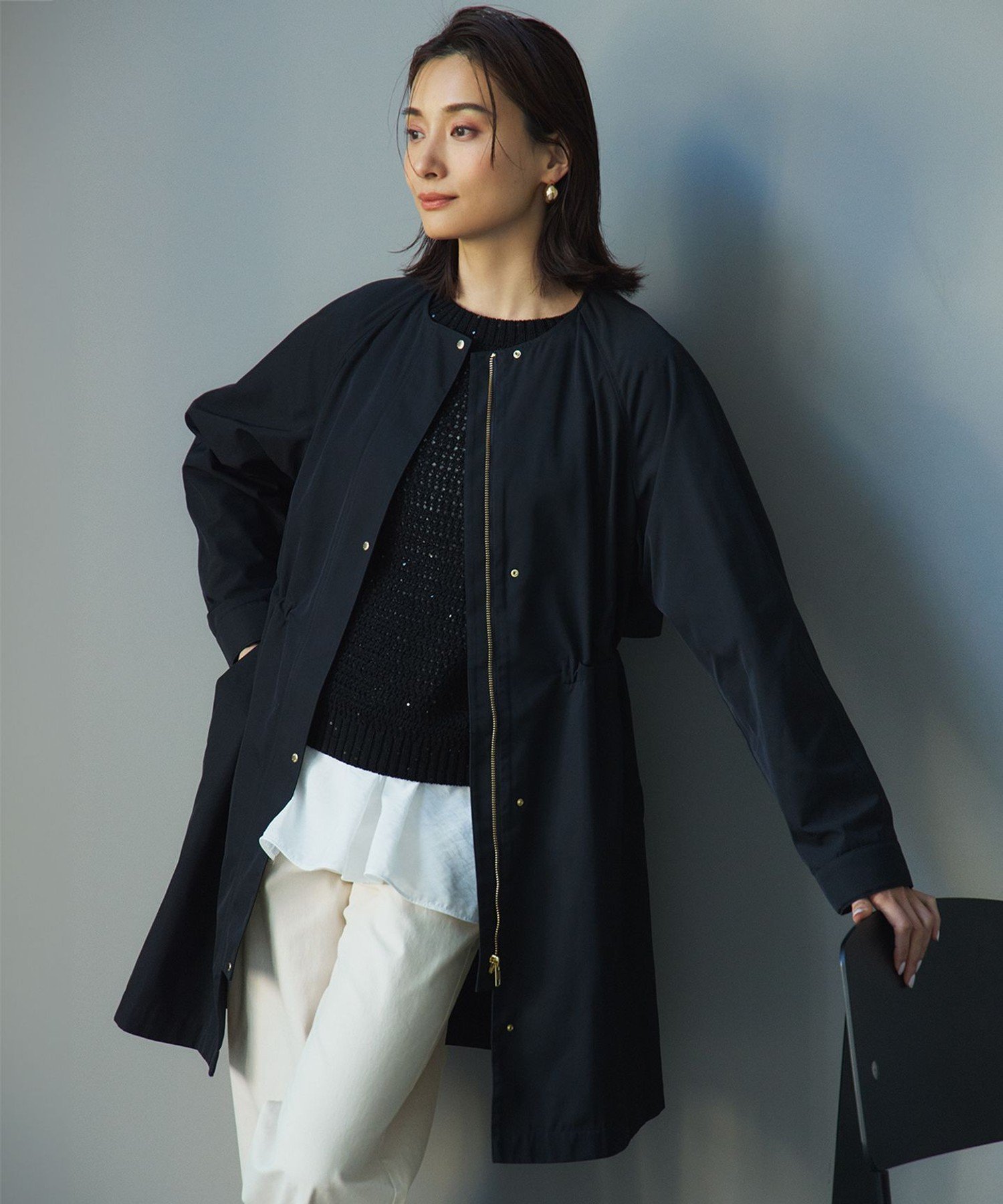 23区｜【撥水加工】ライトツイル ノーカラーコート | Rakuten Fashion