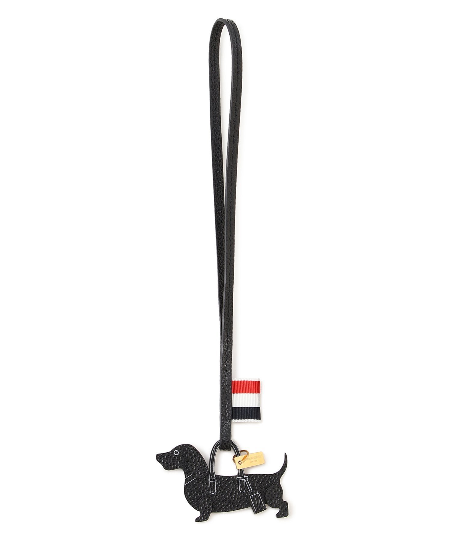 thom browne レザー　ストラップ　キーチェーン　キーホルダー THOM BROWNE(トムブラウン)｜<公式> HECTOR BAG CHARM | Rakuten