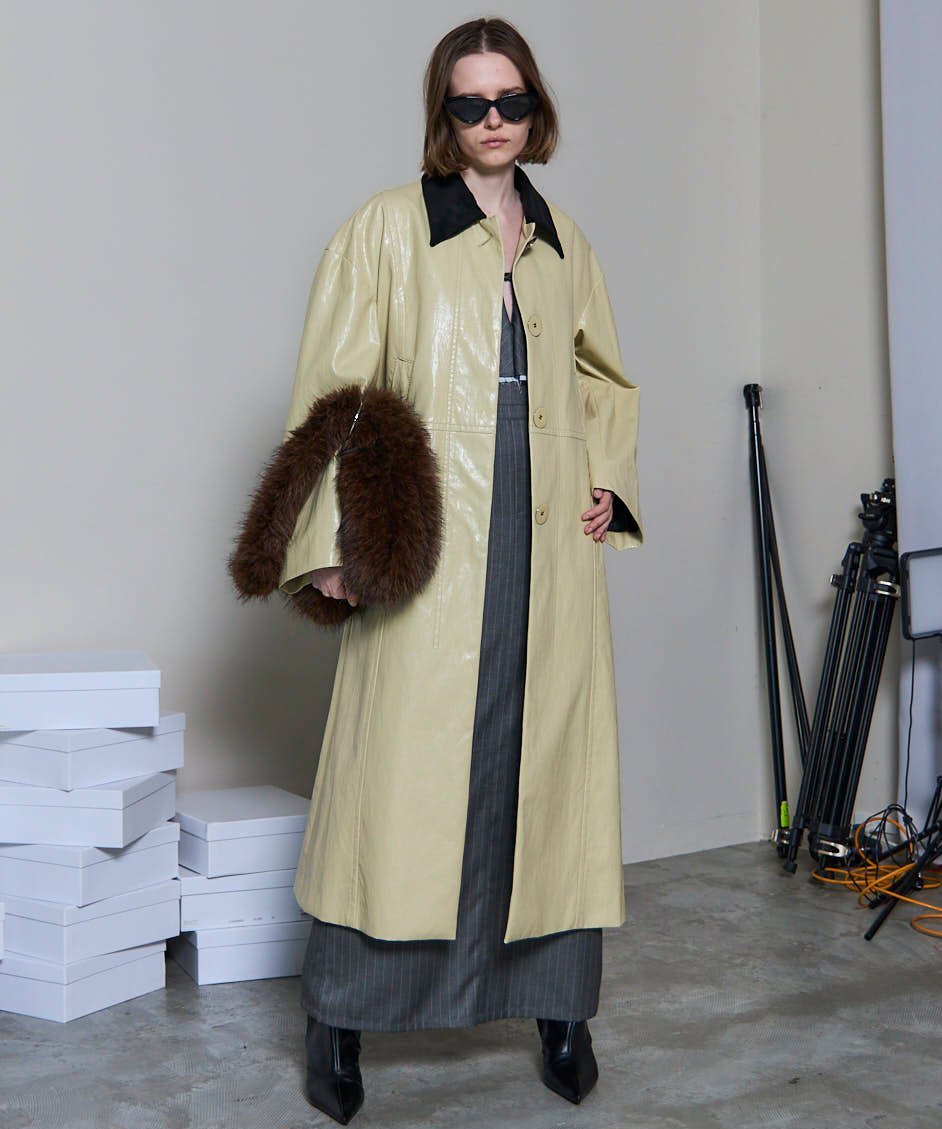 MAISON SPECIAL｜Vegan Leather Balmacaan Coat | Rakuten Fashion