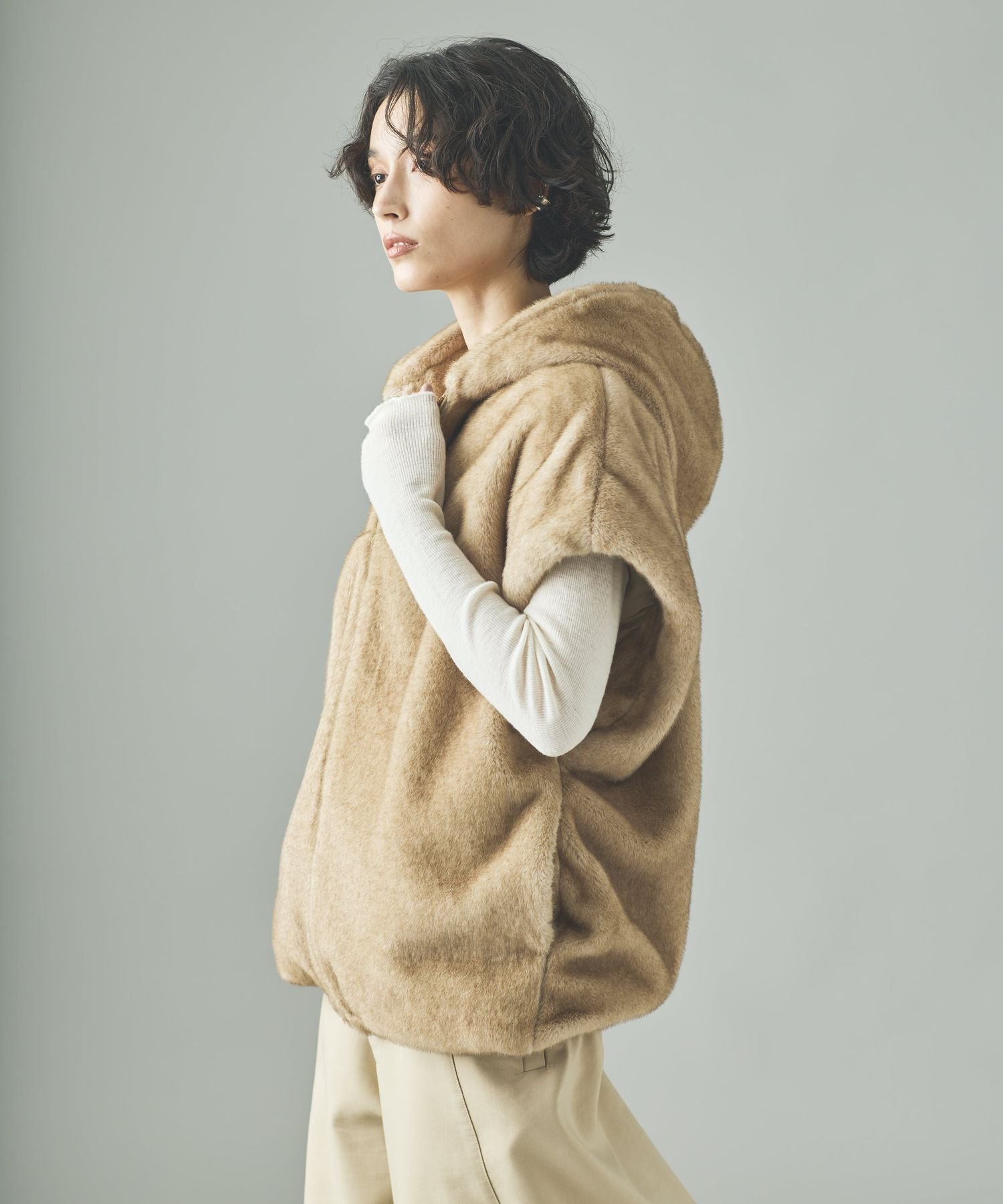 Curensology｜ファーフーディーベスト | Rakuten Fashion(楽天