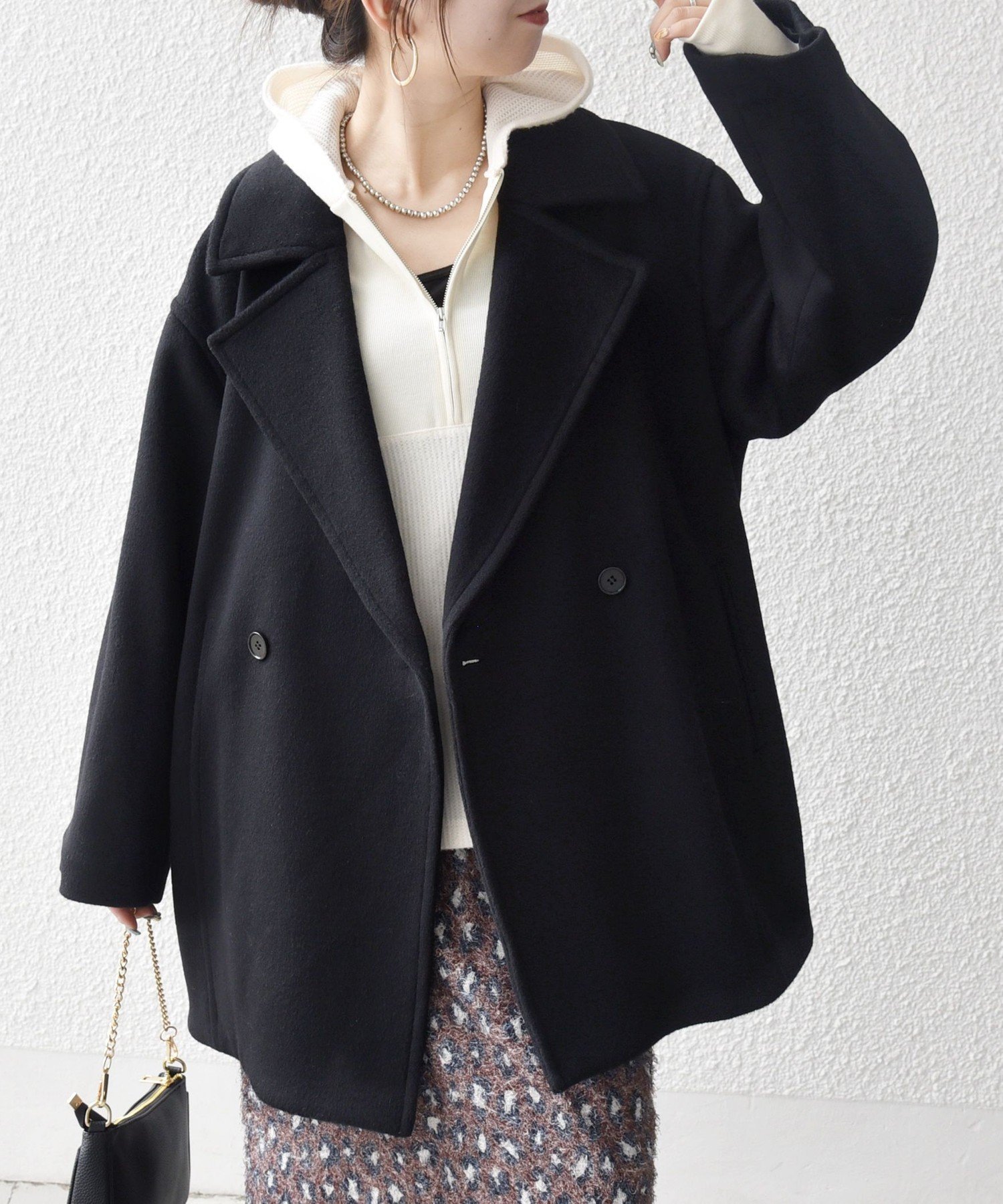 SHIPS｜SHIPS any: ウール コクーン テーラード ショート コート 25AW