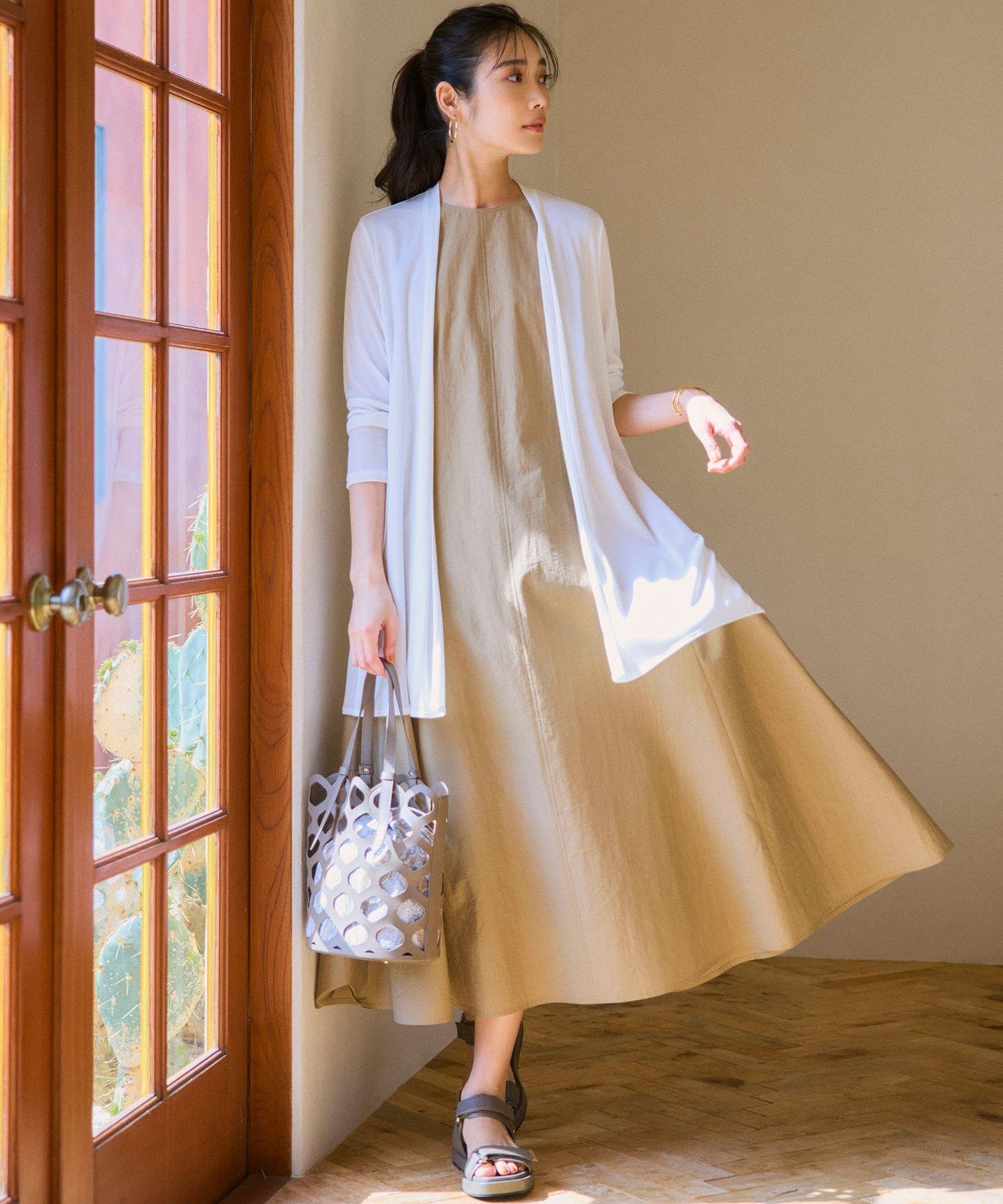 23区｜【UVケア/接触冷感】マルチ機能 シアー ロング カーディガン