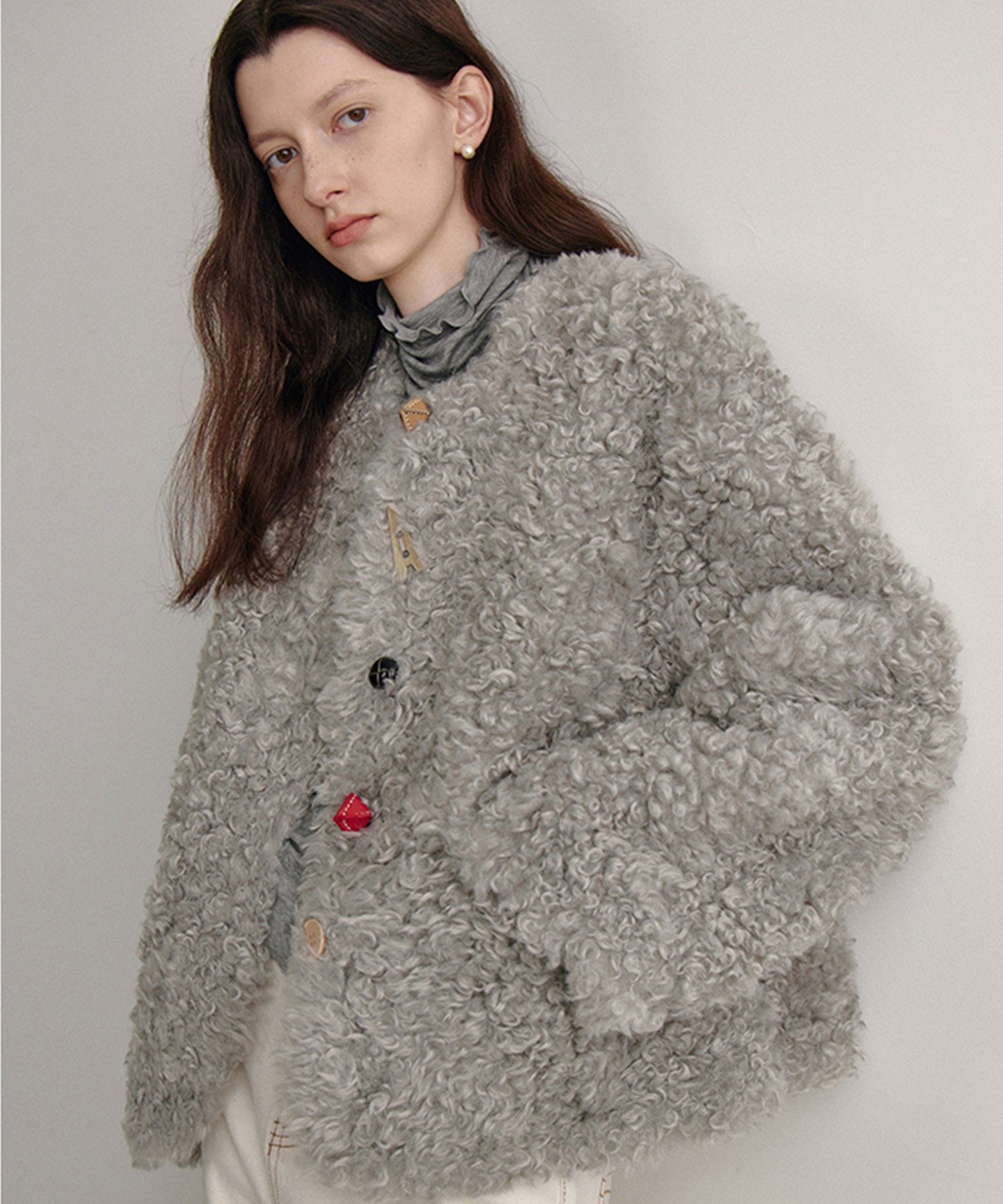 chuclla｜ノーカラー ボアショートコート FD24W367 Fano Studios