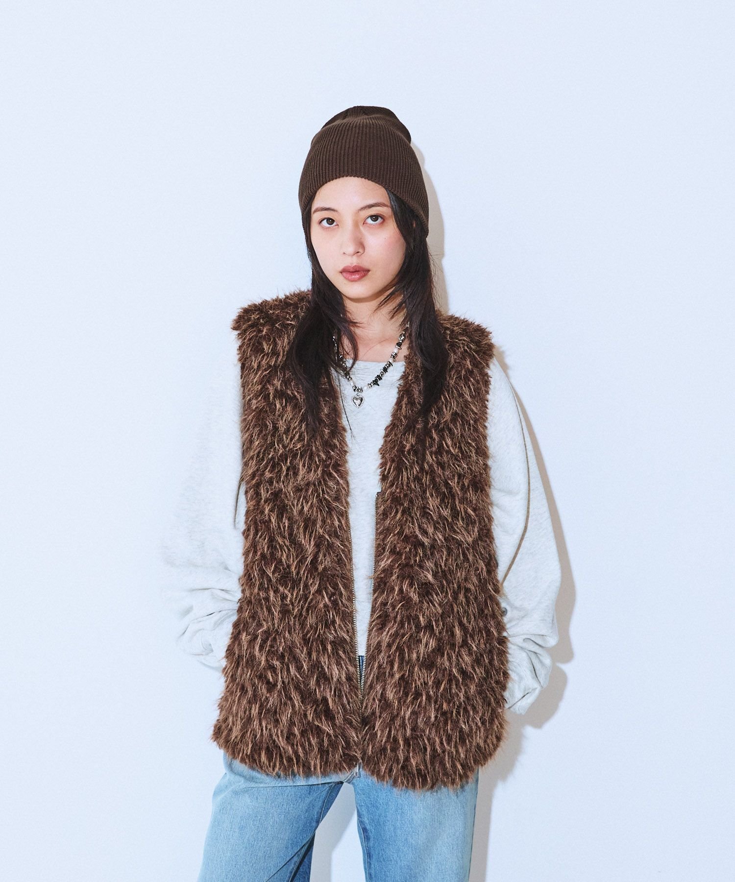 JEANASIS｜MIXカラーファーベスト | Rakuten Fashion(楽天ファッション