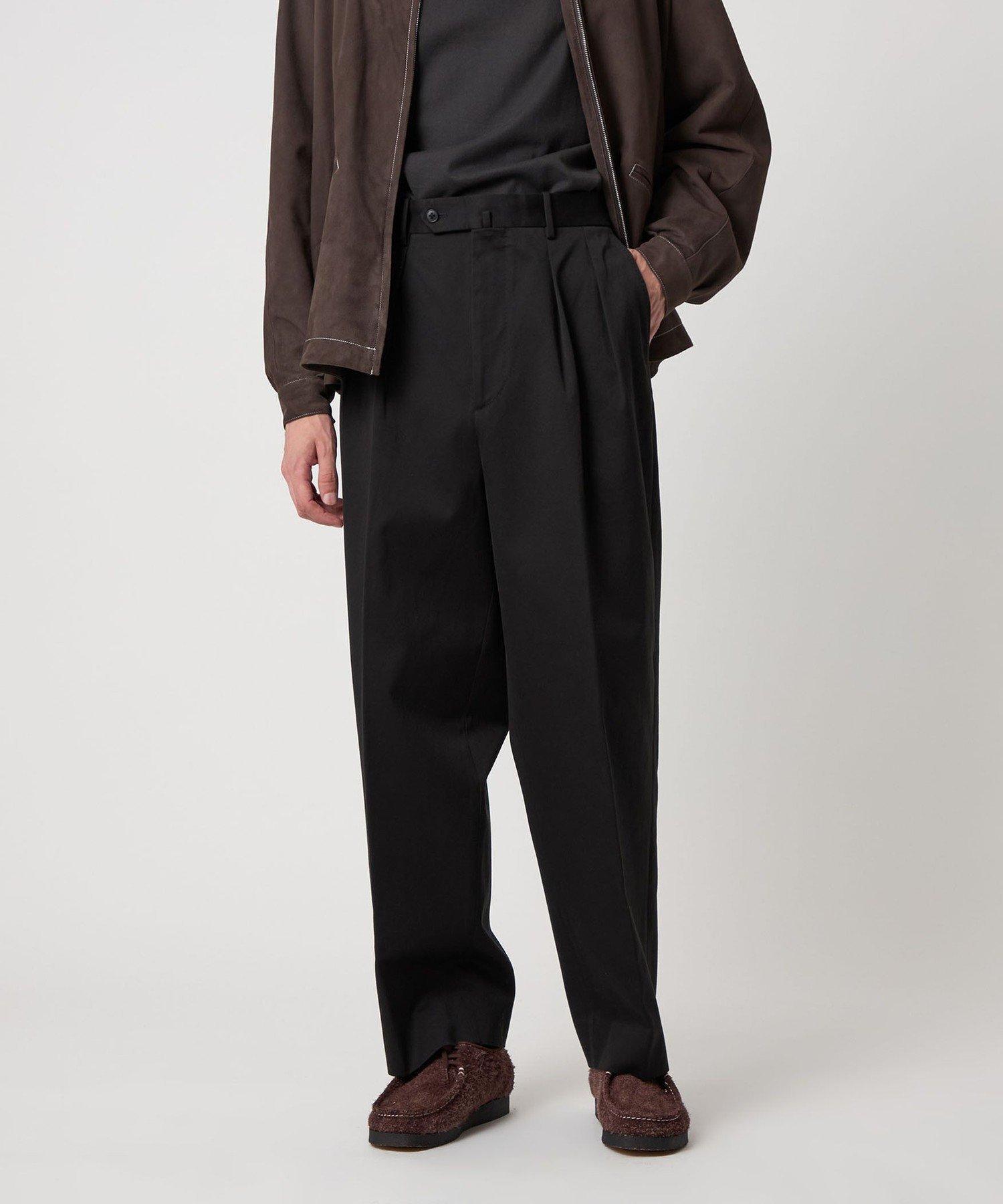 Steven Alan ウエポンニドムツープリーツドレストラウザーズ　M 黒 BEAUTY&YOUTH UNITED ARROWS｜<Steven Alan> ウエポン ニドム イン