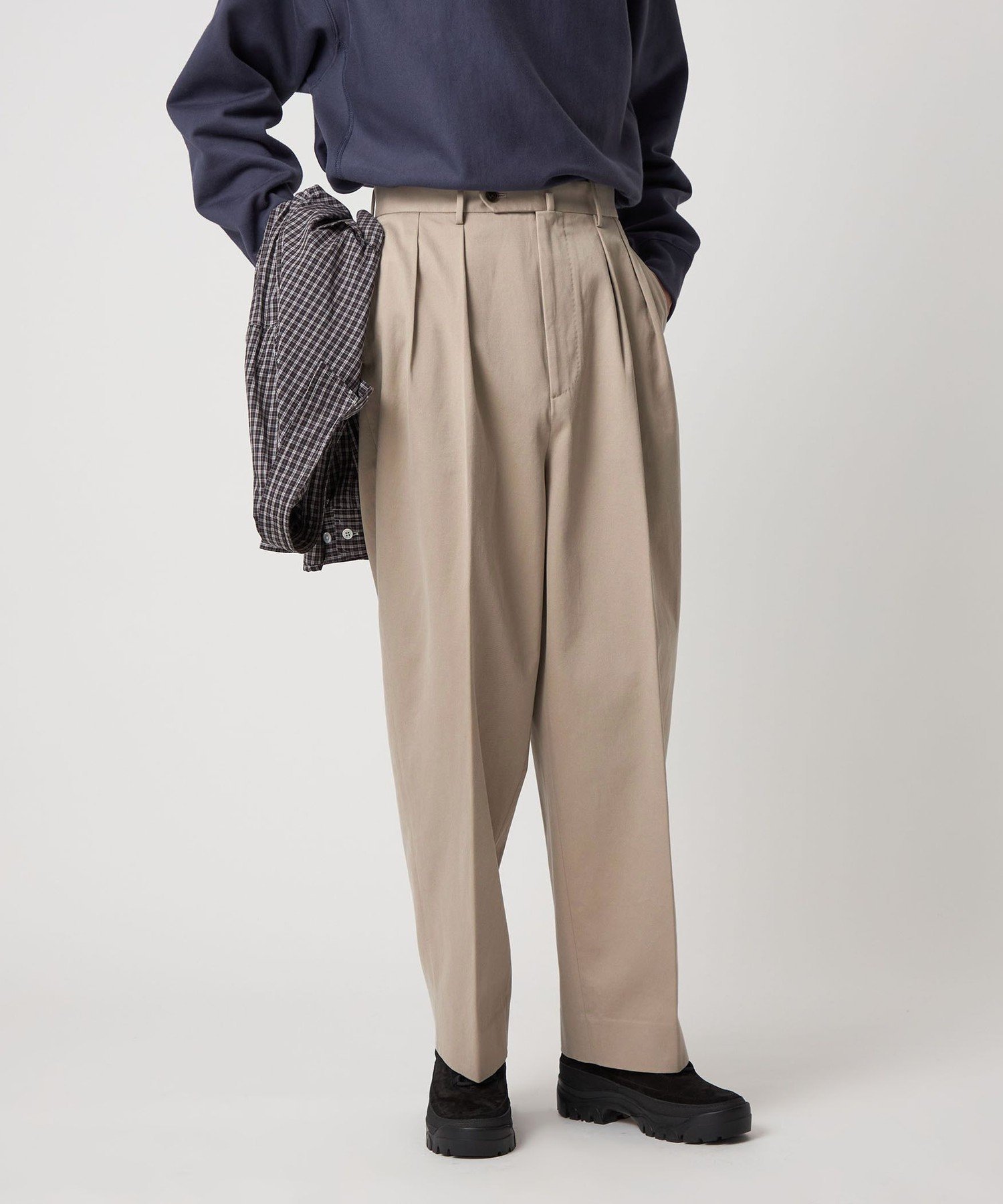 Steven Alan ウエポンニドムツープリーツドレストラウザーズ　M 黒 BEAUTY&YOUTH UNITED ARROWS｜<Steven Alan> ウエポン ニドム イン