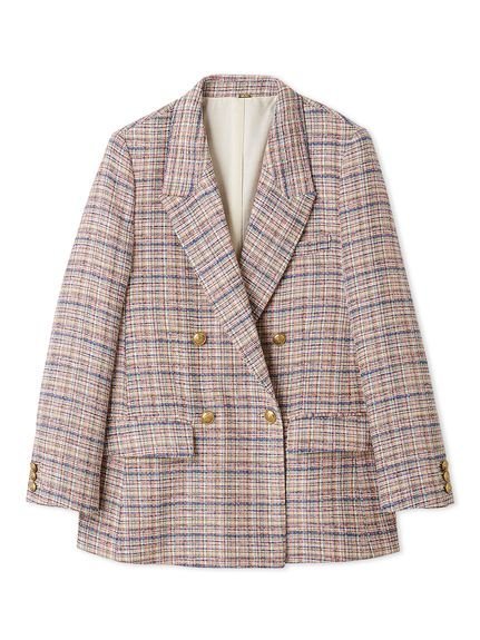 Mila Owen｜金釦ダブルブレストツイードブレザー | Rakuten Fashion