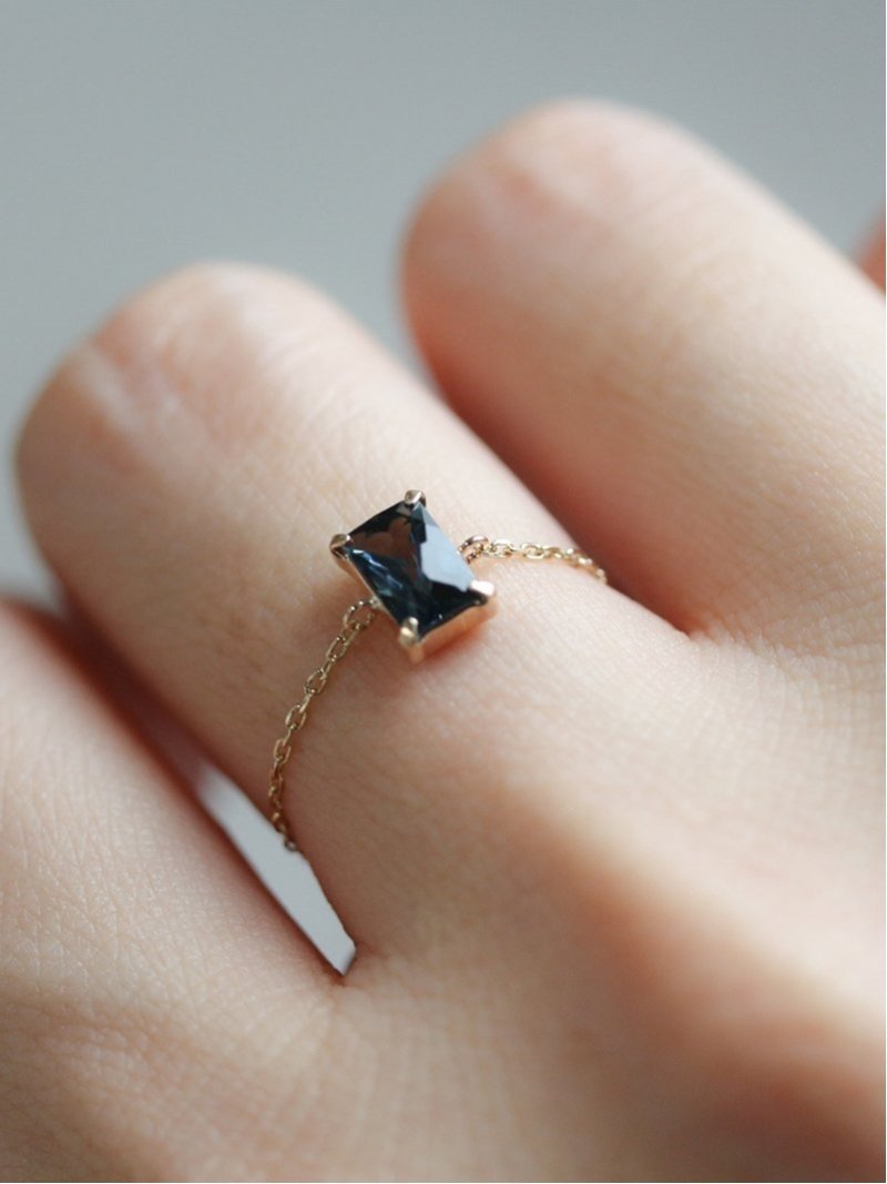 cui-cui｜ロンドンブルートパーズ チェーンリング | K10YG 〈Web限定