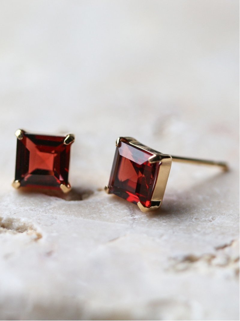 cui-cui｜カラーストーン スクエア ピアス | K18 | Rakuten Fashion