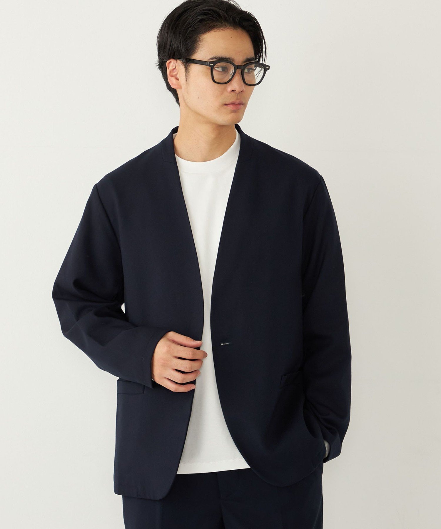 ノーカラージャケットとサイドラインパンツ40 セットアップ SHIPS｜《一部追加予約》SHIPS Colors:<手洗い可能>ノーカラー