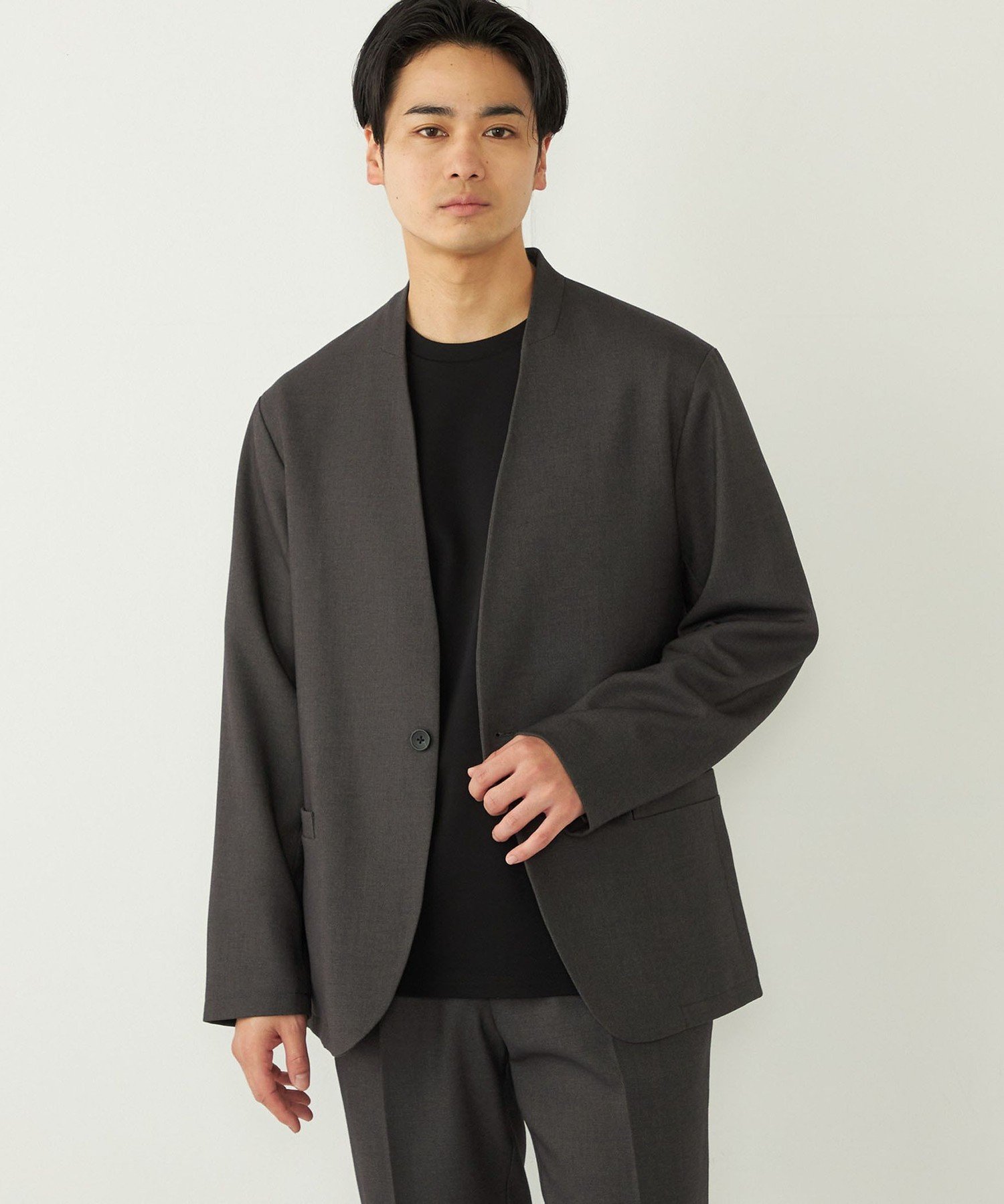 ノーカラージャケットとサイドラインパンツ40 セットアップ SHIPS｜《一部追加予約》SHIPS Colors:<手洗い可能>ノーカラー