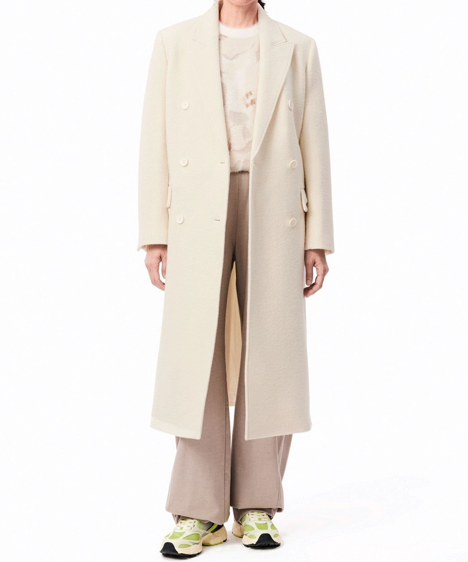 LACOSTE｜ダブルブレストウール ロングコート | Rakuten Fashion(楽天