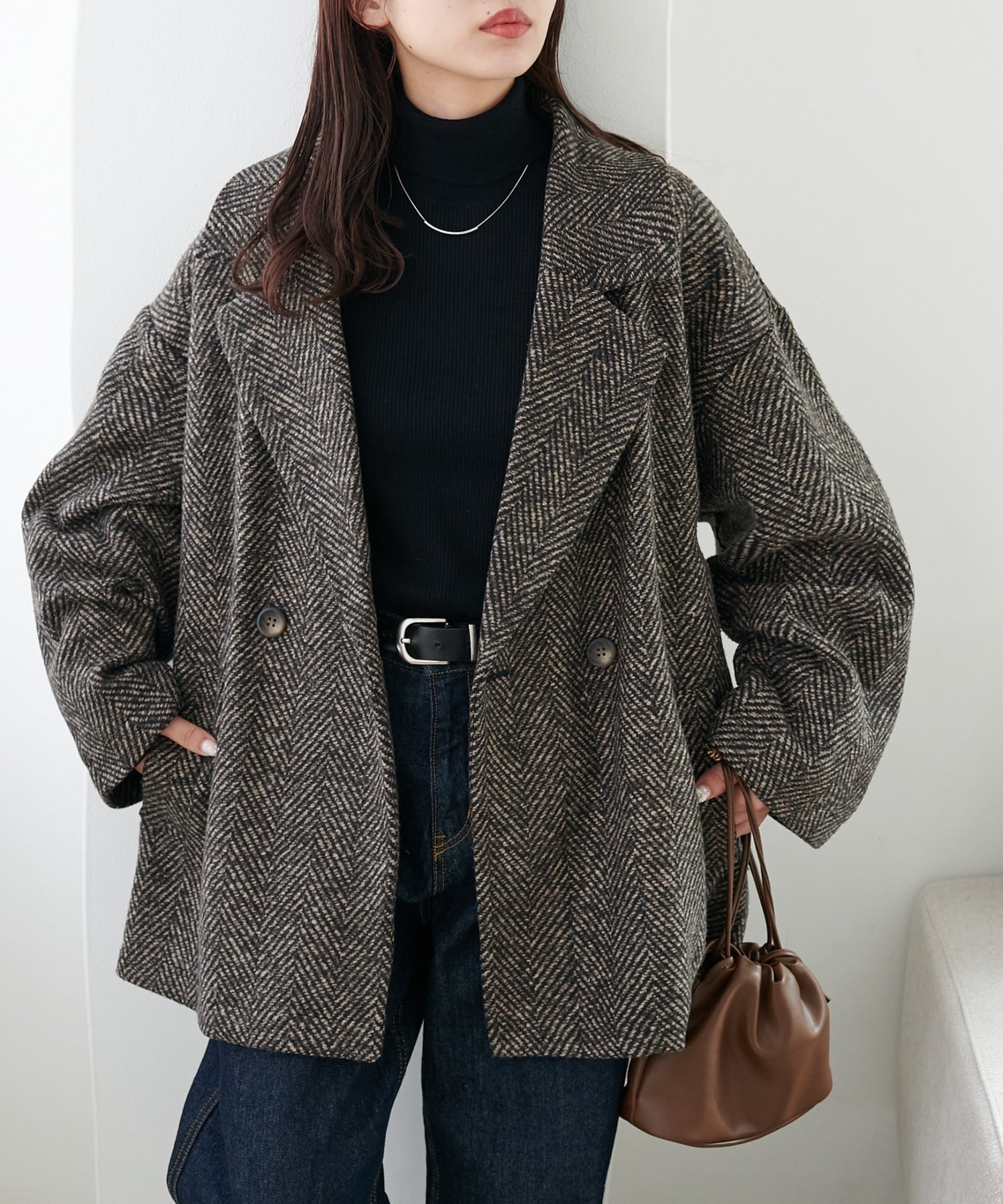 Discoat｜【WEB限定】ヘリンボーンダブルテラージャケット | Rakuten