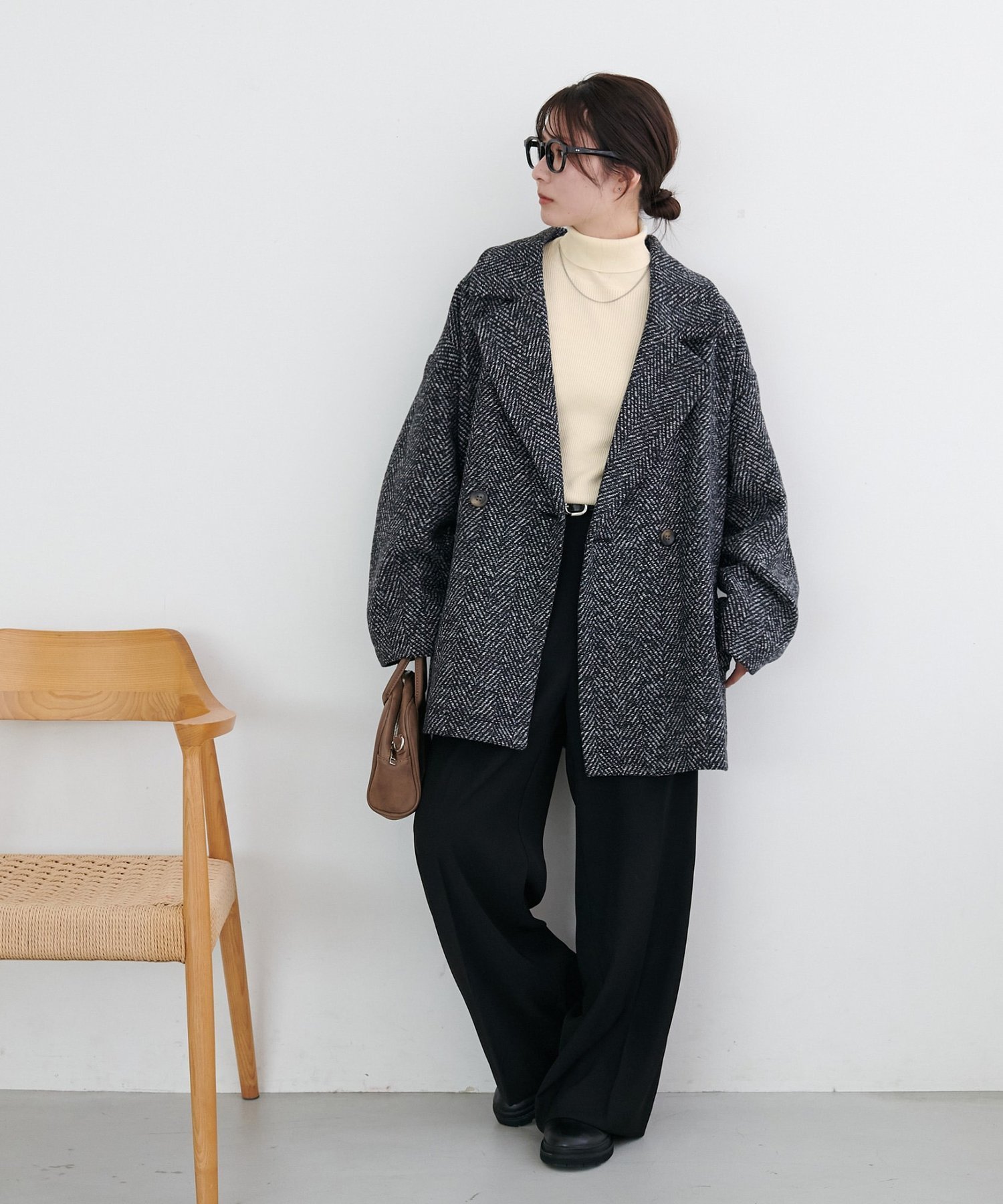 Discoat｜【WEB限定】ヘリンボーンダブルテラージャケット | Rakuten