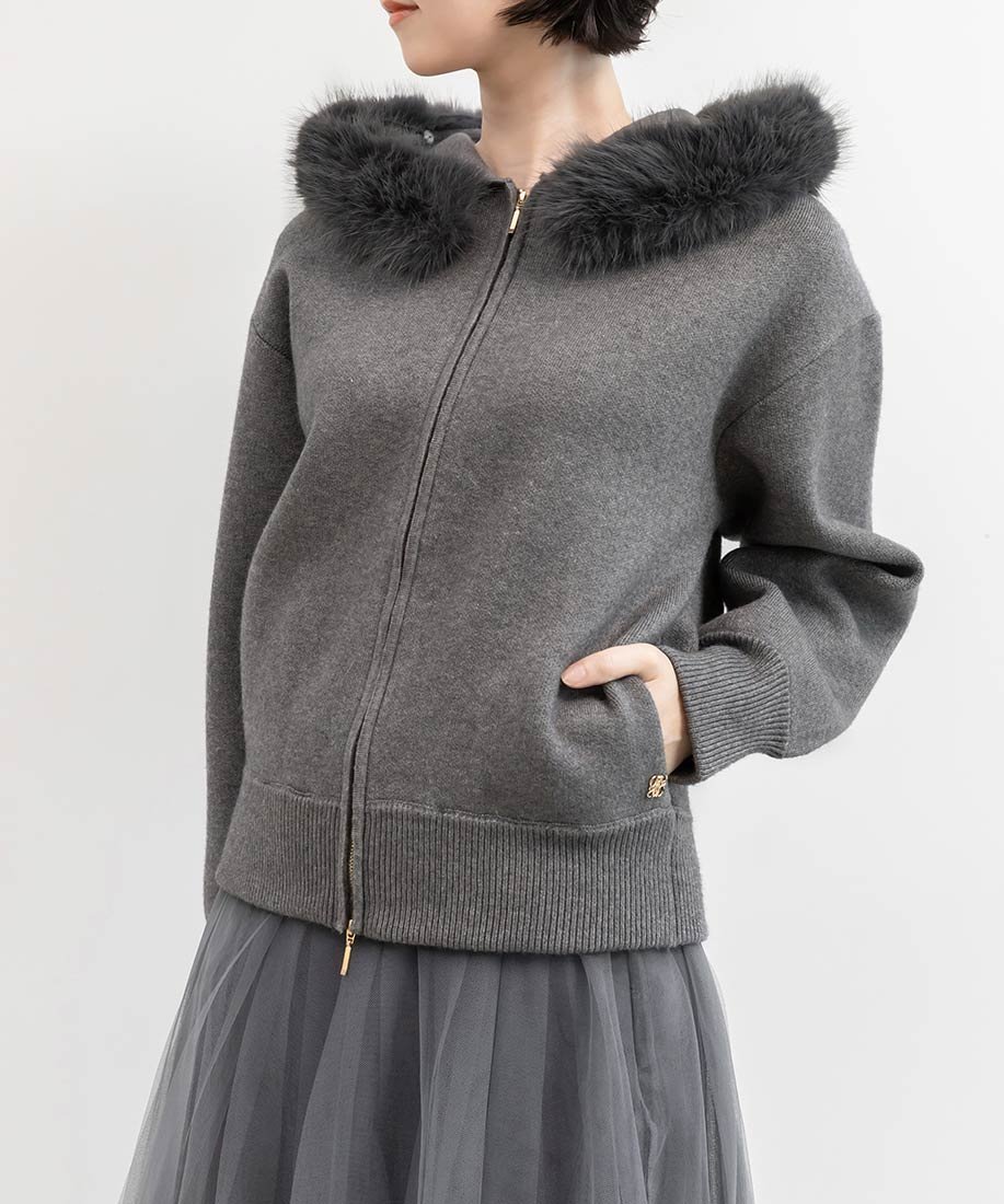 RANDA｜2WAY フェイクファーニットパーカー | Rakuten Fashion(楽天