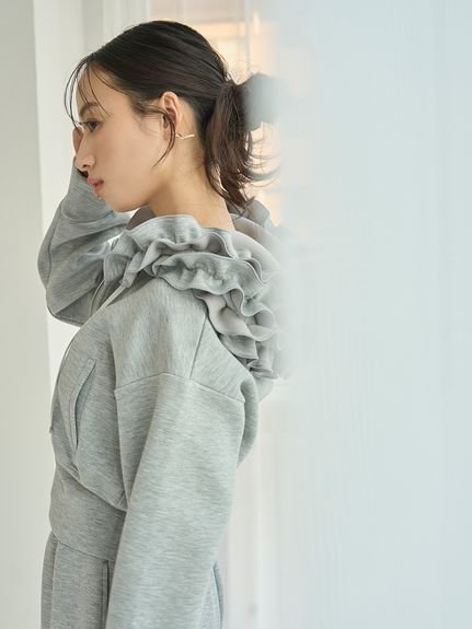 SNIDEL｜フリルショートジップパーカー | Rakuten Fashion(楽天