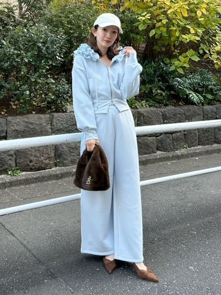 SNIDEL｜フリルショートジップパーカー | Rakuten Fashion(楽天