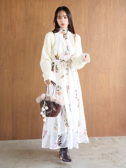 SNIDEL｜Sustainableフラワーモチーフワンピース×ボレロセット