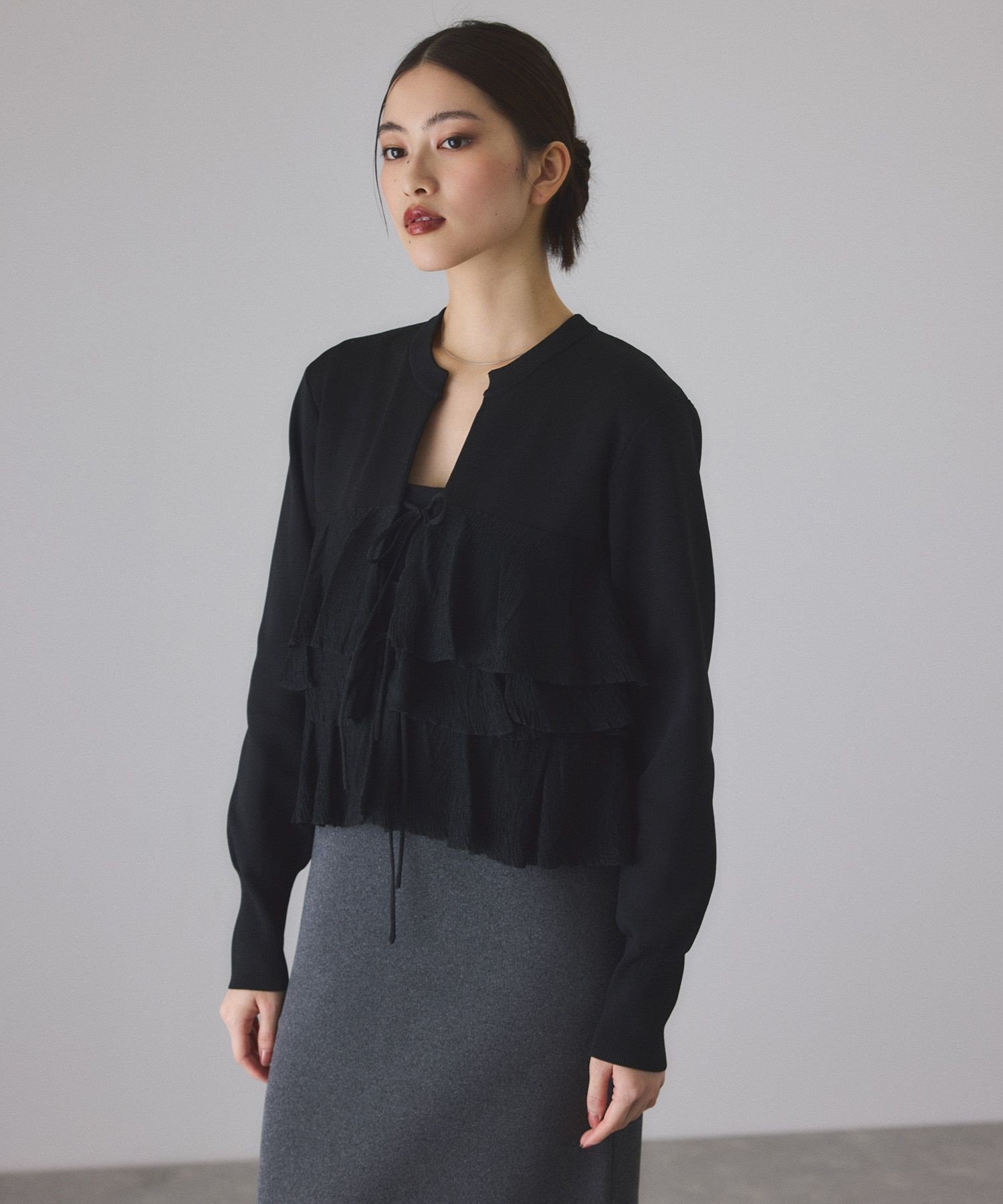 ADAM ET ROPE'｜【サステナブル】フリルカーディガン | Rakuten