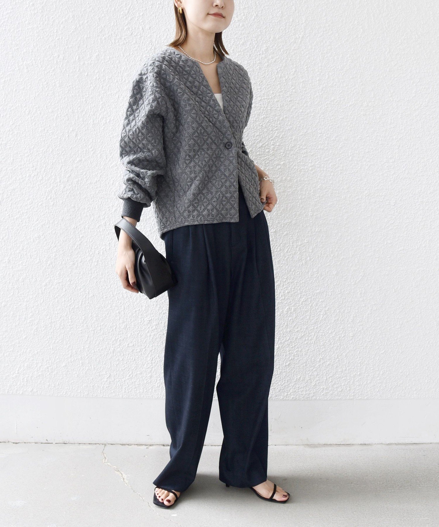 SHIPS キルティング ジャカード カーディガン WEB限定】〈手洗い可能〉キルティング ジャカード カーディガン