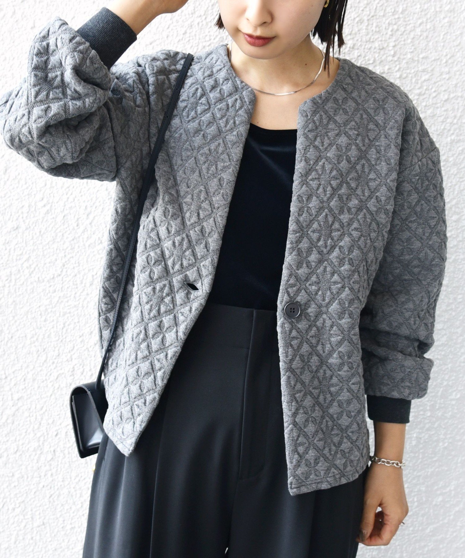 SHIPS キルティング ジャカード カーディガン WEB限定】〈手洗い可能〉キルティング ジャカード カーディガン