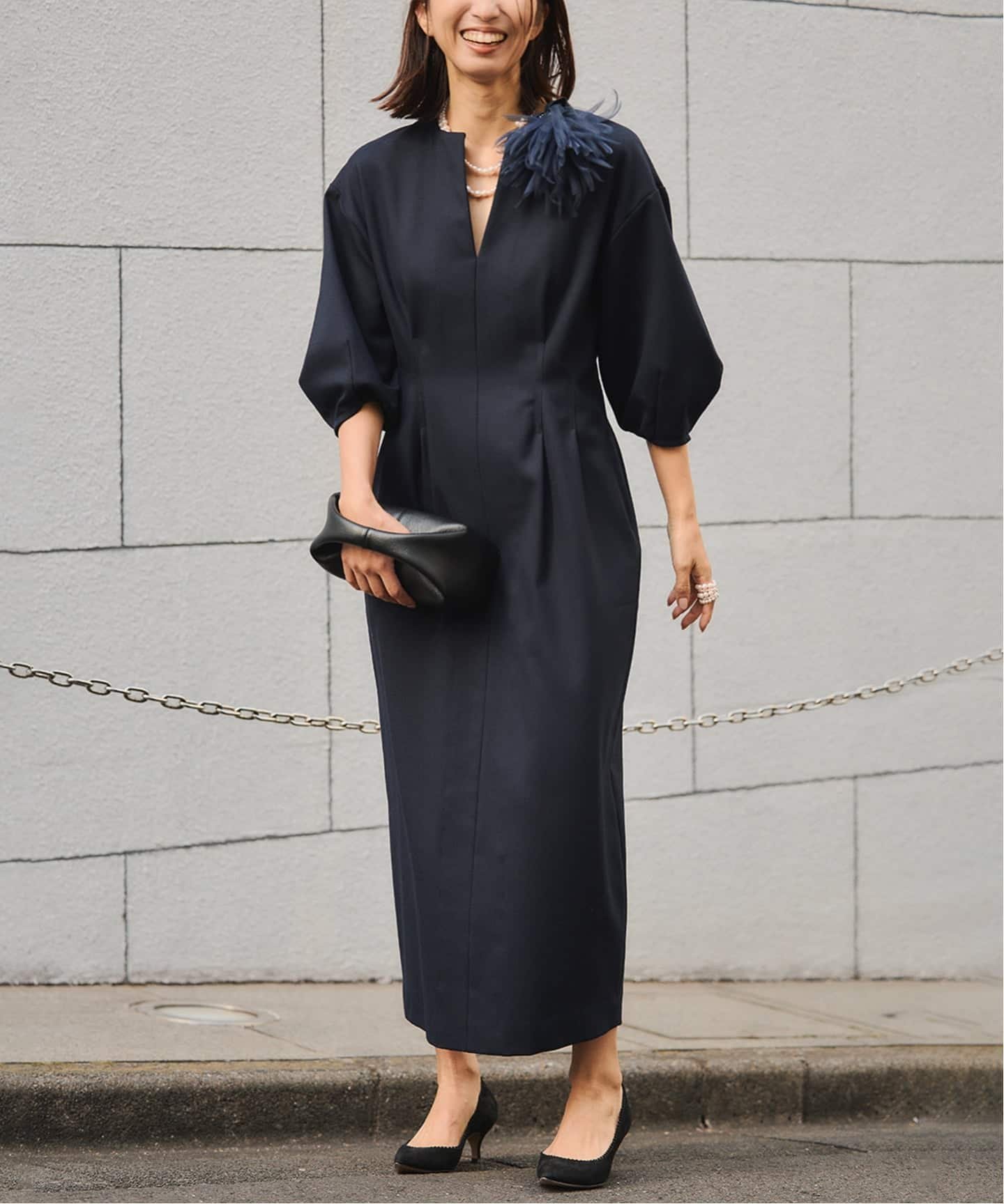 VERMEIL par iena｜《追加4予約》P/Ry ウエストシェイプワンピース