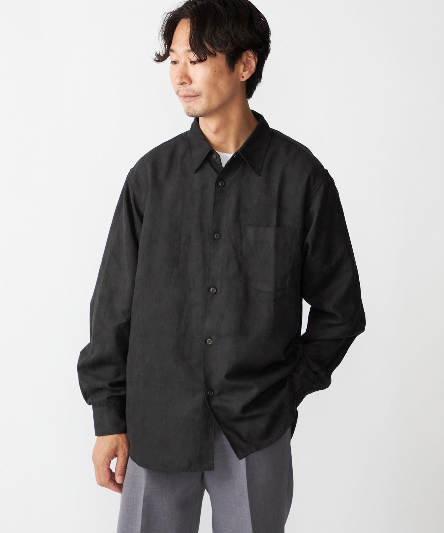 SHIPS｜BENCH MARKING SHIRT: レギュラーカラー ポリエステル フェイク