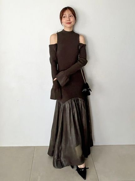 SNIDEL｜Sustainableコールドショルダーニットワンピース | Rakuten