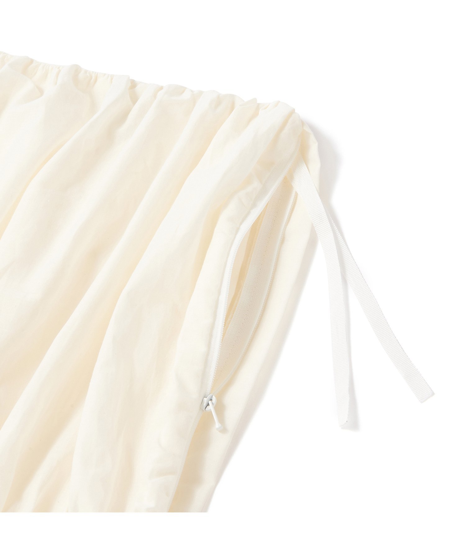 Francfranc｜ギャザーリボン 掛け布団カバー シングル アイボリー