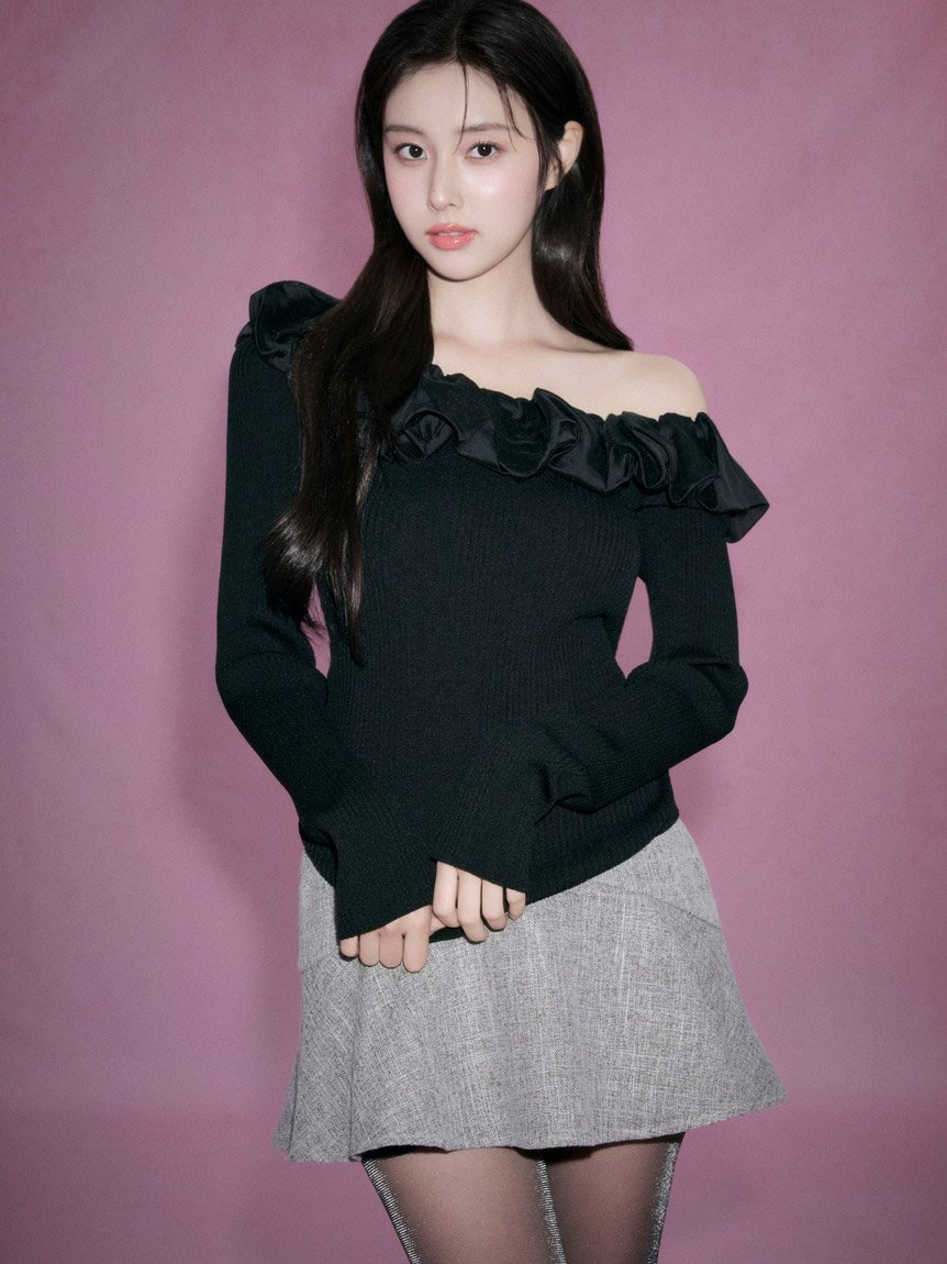 SNIDEL｜シアーフリルニットプルオーバー【カンヘウォン着用
