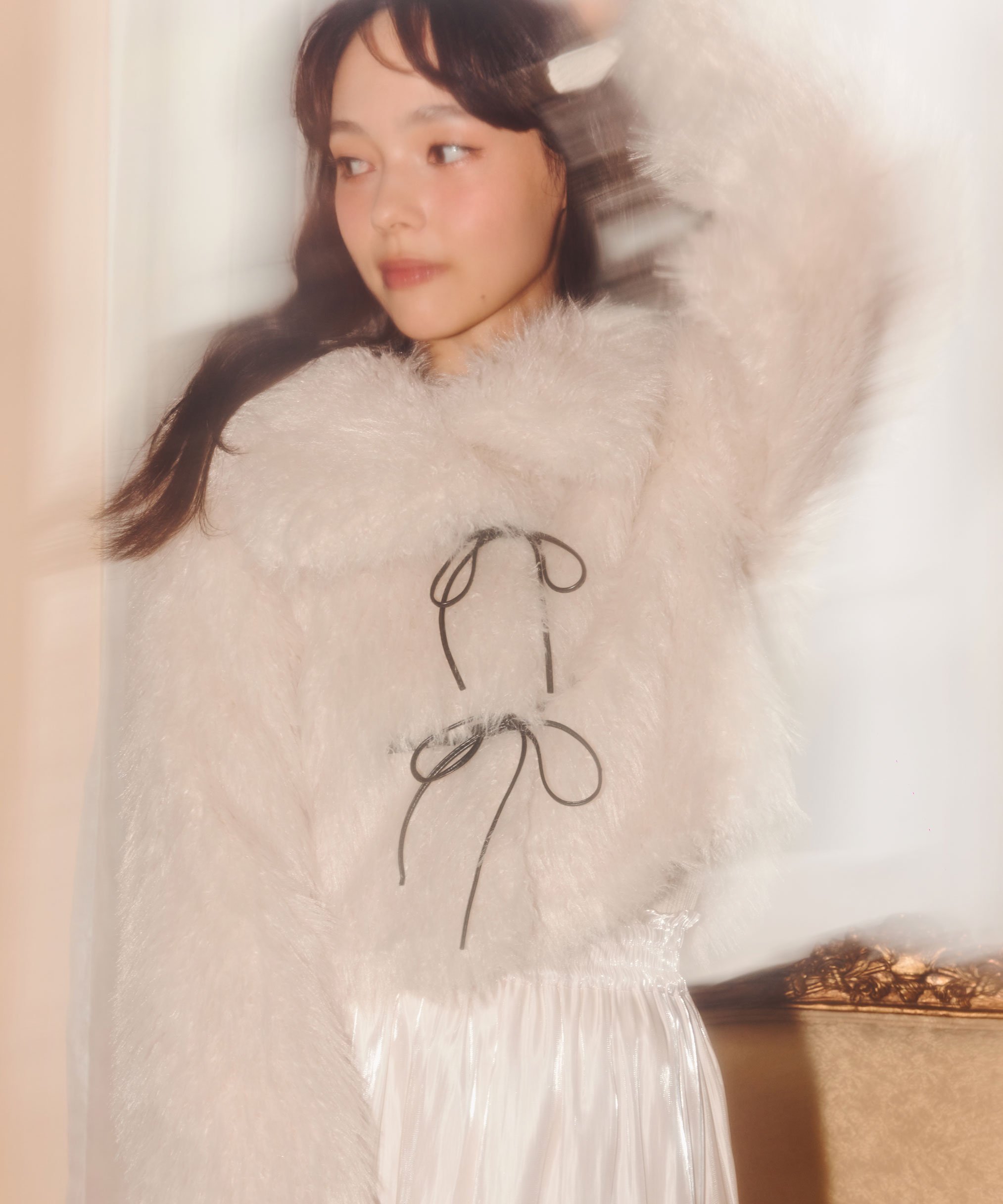 JILL by JILL STUART｜リボンダッフルショートファーコート | Rakuten