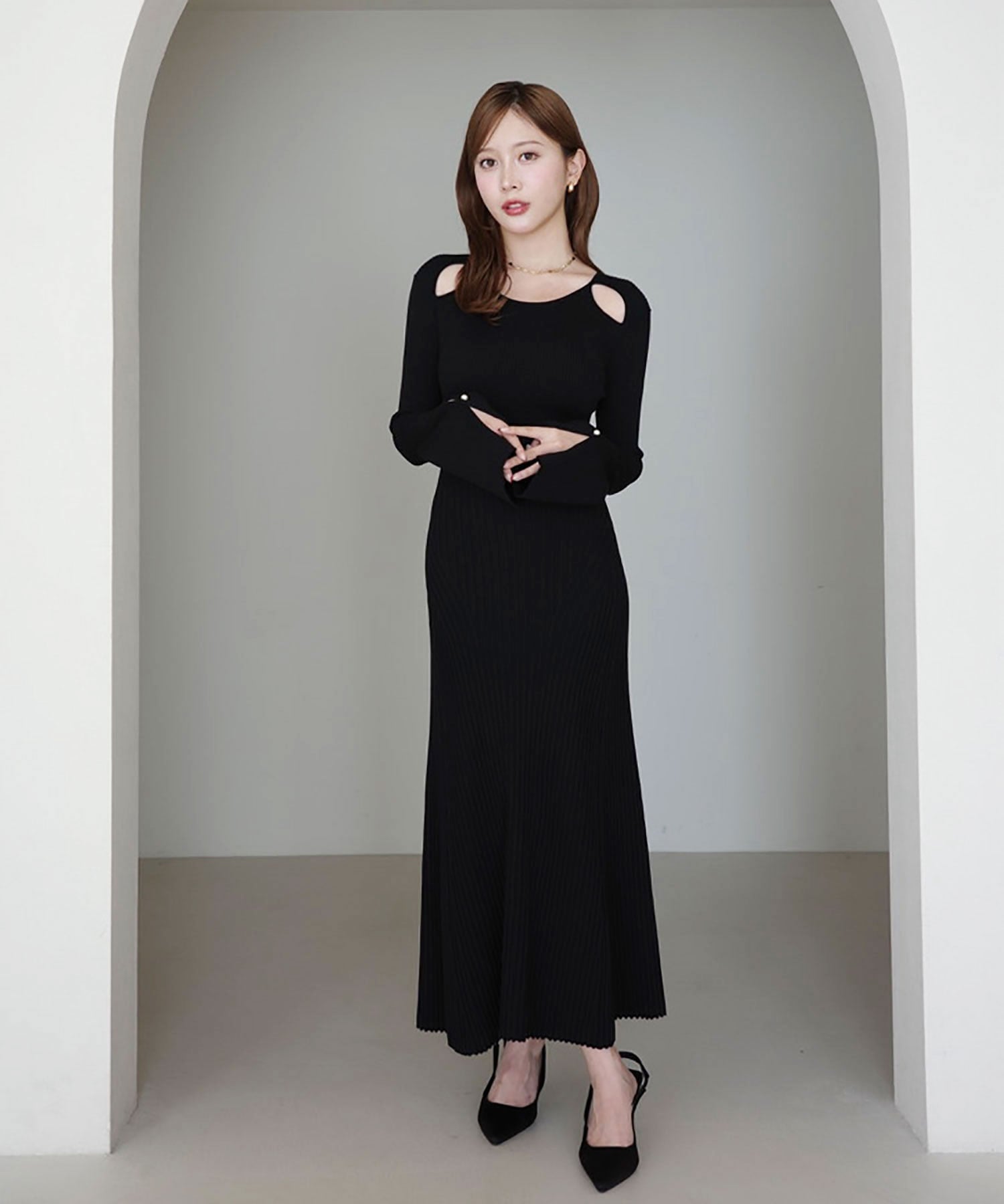 EIMY ISTOIRE｜リブニットフレアワンピース | Rakuten Fashion(楽天