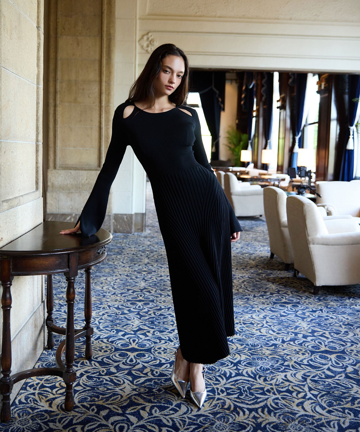 EIMY ISTOIRE｜リブニットフレアワンピース | Rakuten Fashion(楽天