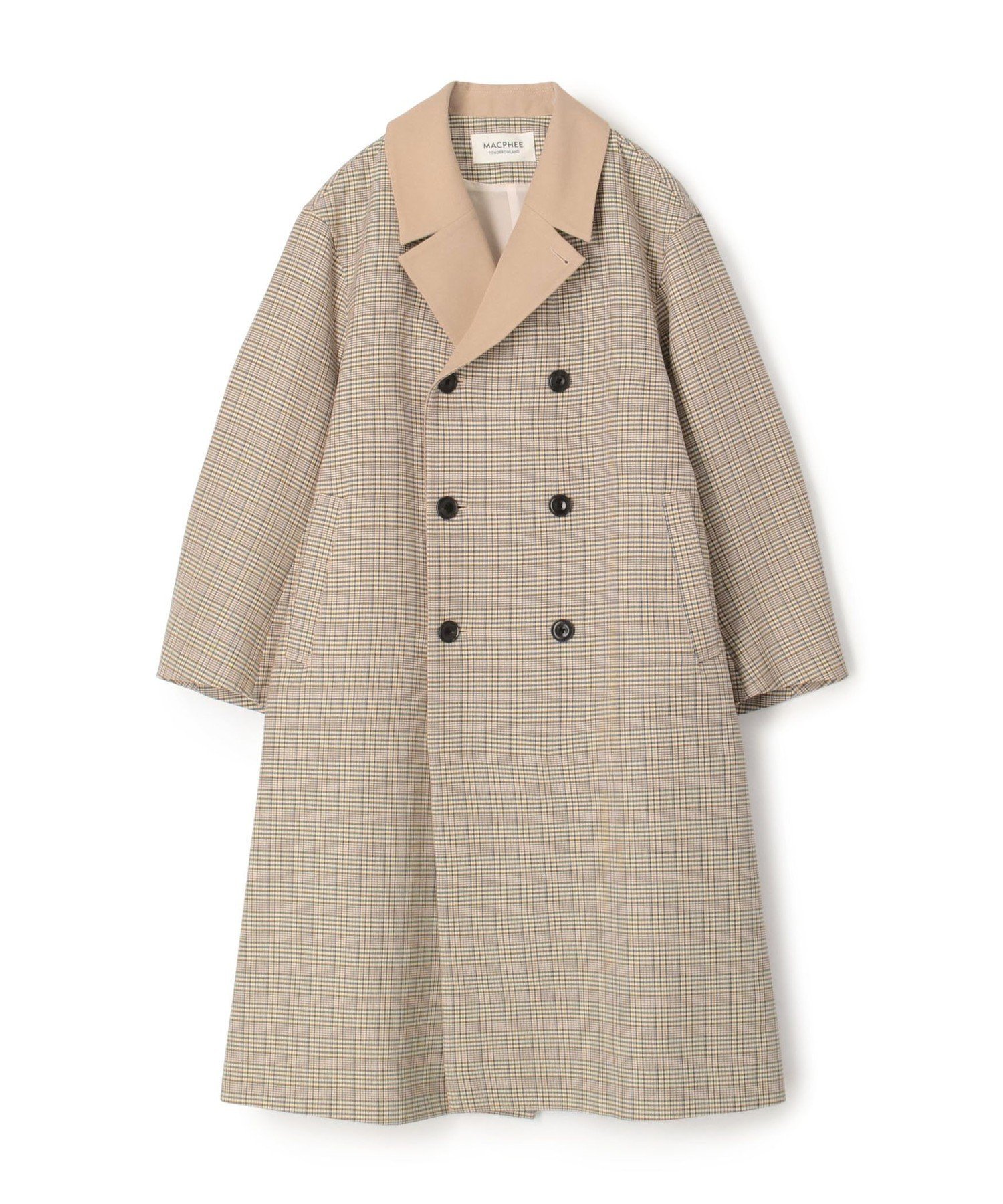 TOMORROWLAND｜コットンリバーチェック ダブルブレストコート