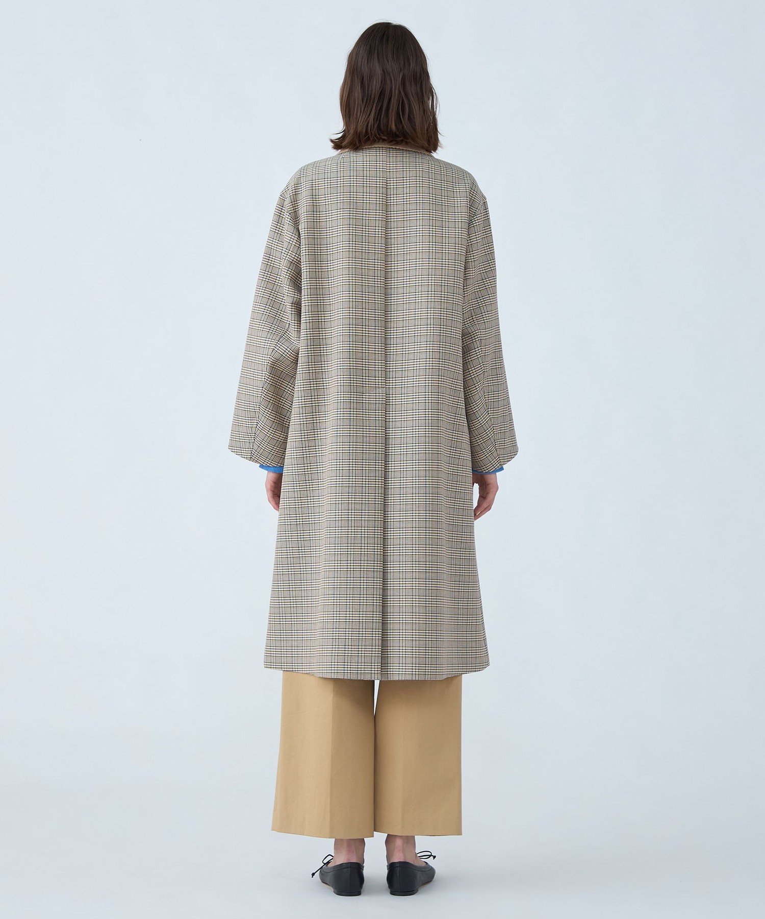 TOMORROWLAND｜コットンリバーチェック ダブルブレストコート