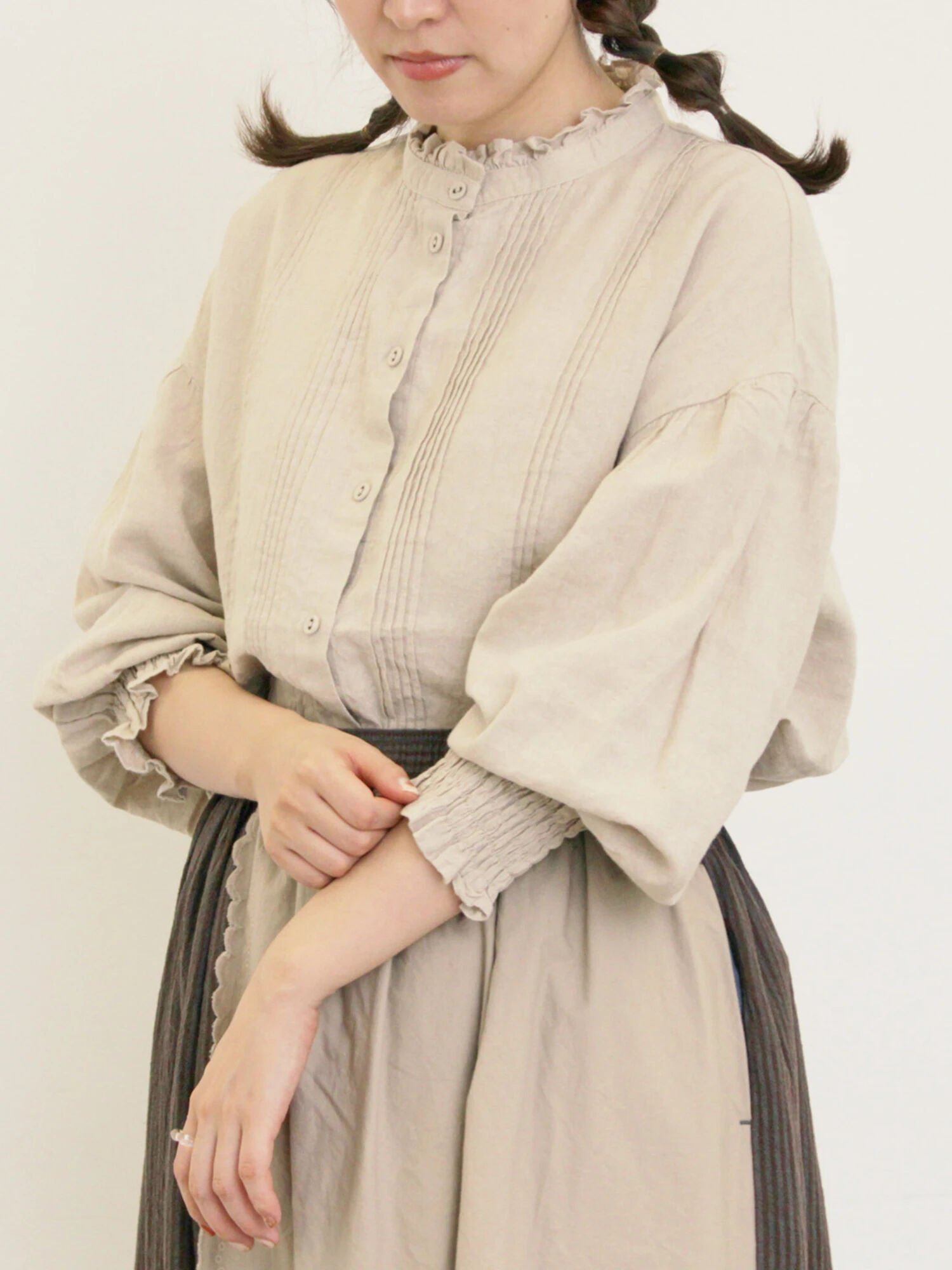Samansa Mos2｜【Cross*Linen】ピンタックブラウス | Rakuten Fashion