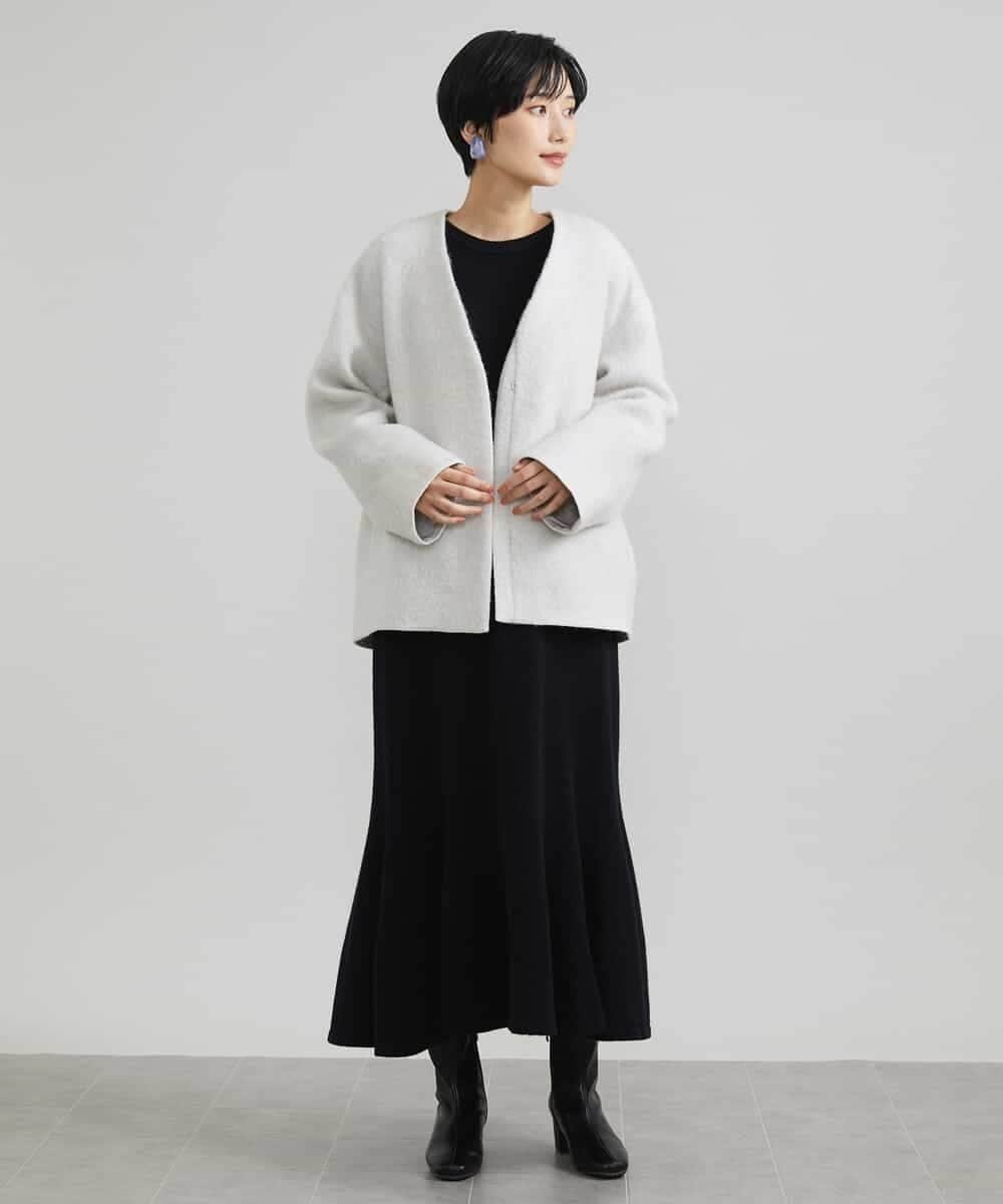 MICHEL KLEIN｜モヘアシャギーノーカラーコート | Rakuten Fashion