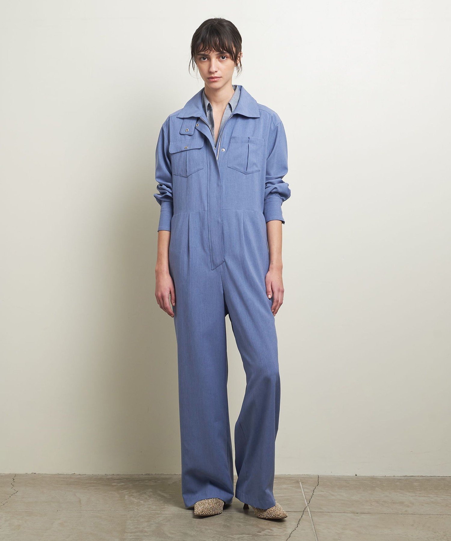 美品　ATTISESSION スタンドカラージャンプスーツ ATTISESSION＞スタンドカラー ジャンプスーツ