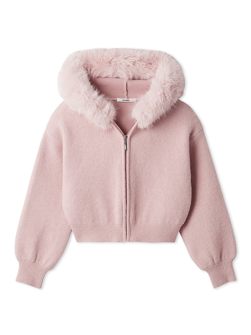 SNIDEL｜Sustainableファー付きニットパーカー | Rakuten Fashion(楽天