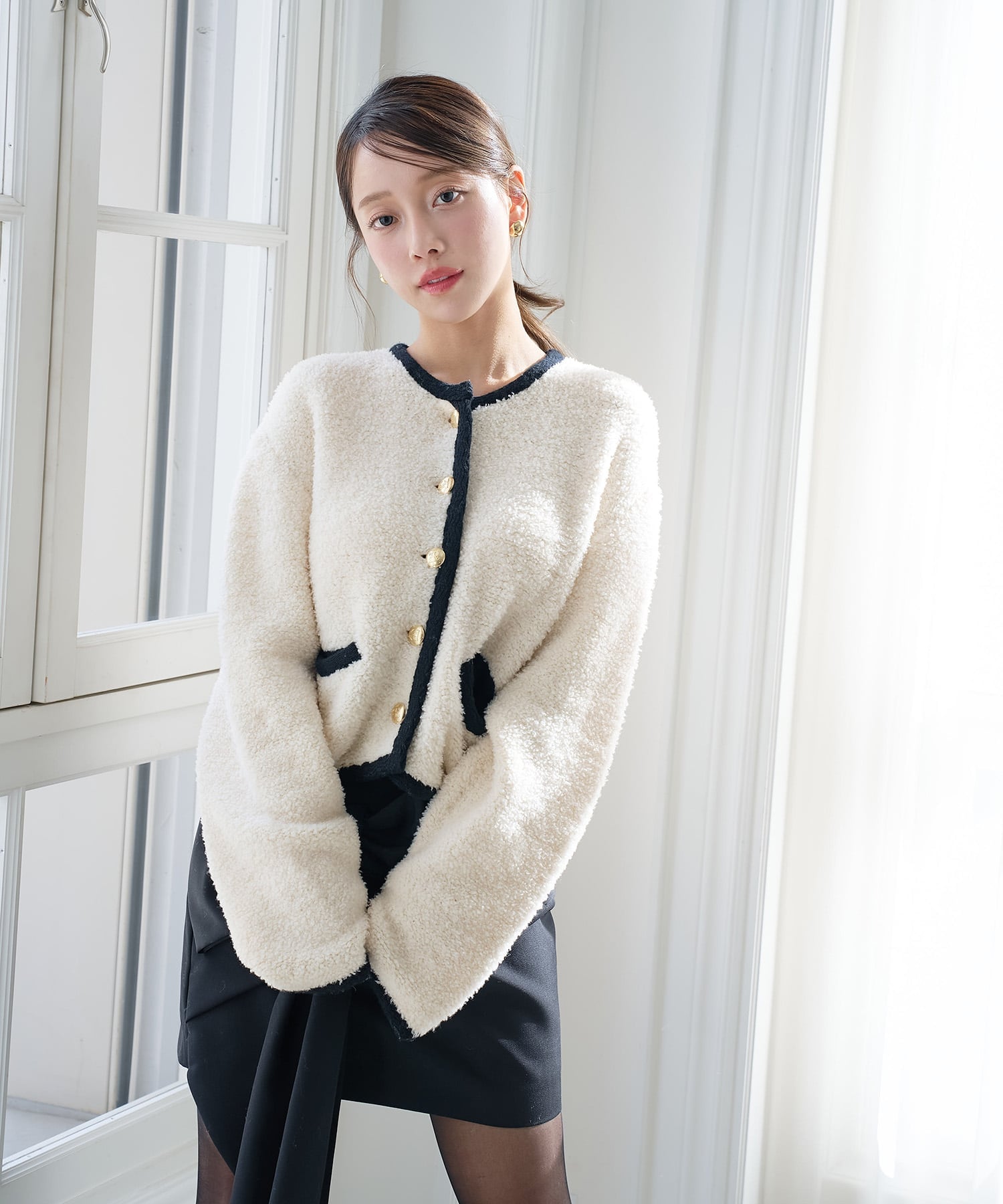 EIMY ISTOIRE｜TEDDY KNIT JACKET | Rakuten Fashion(楽天ファッション