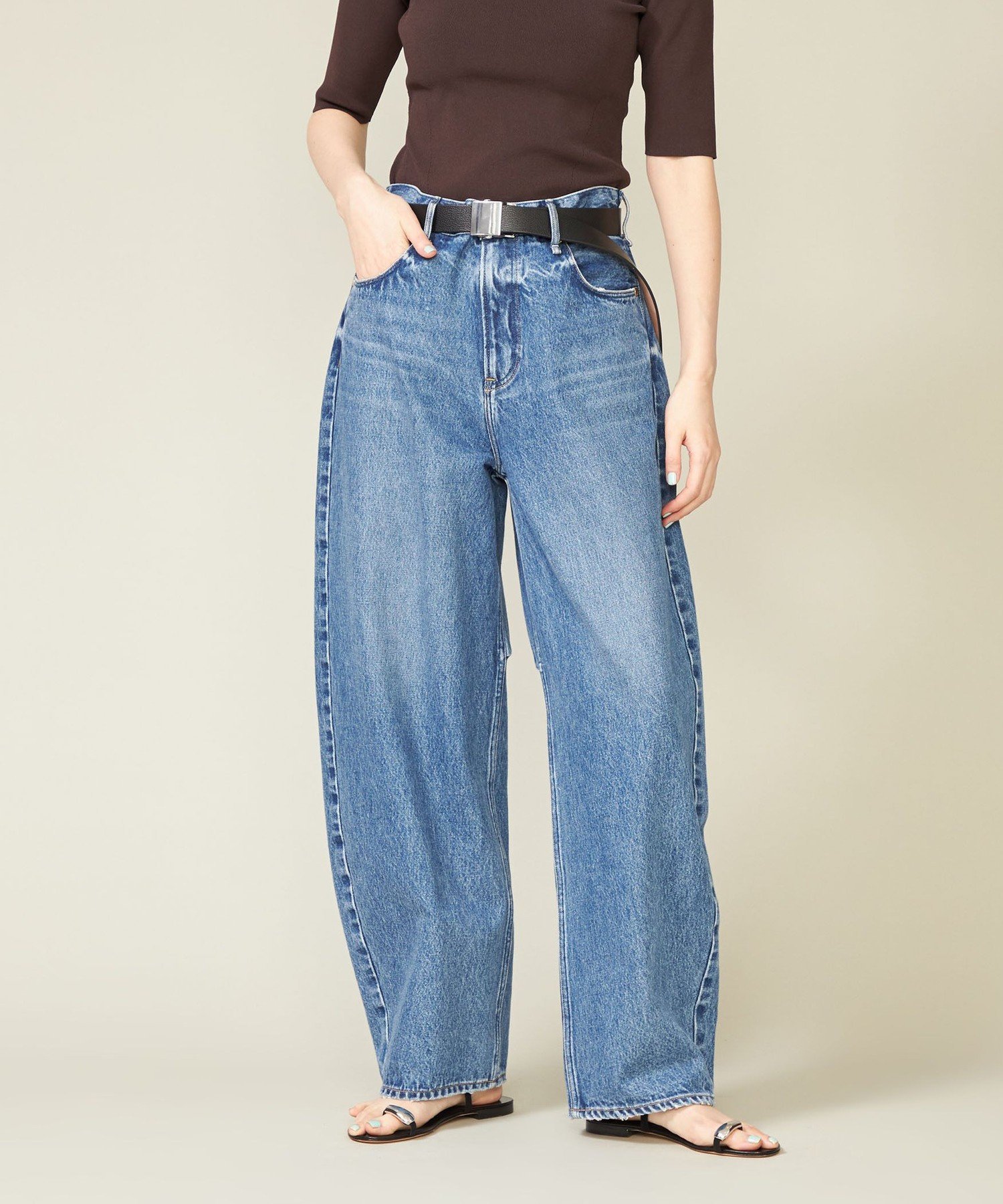 conte デニムワイドパンツ DEUX サイズ24 UNITED ARROWS｜【別注】<upper hights for conte> デニムワイドパンツ