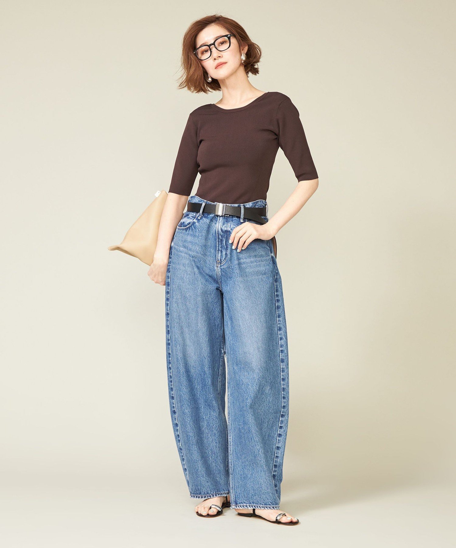 【極美品】upper hights the conte DEUX別注ワイドデニム UNITED ARROWS｜【別注】<upper hights for conte> デニムワイドパンツ