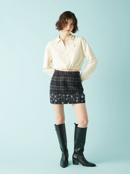 LILY BROWN｜[L.B CANDY STOCK]フラワービジューミニスカート