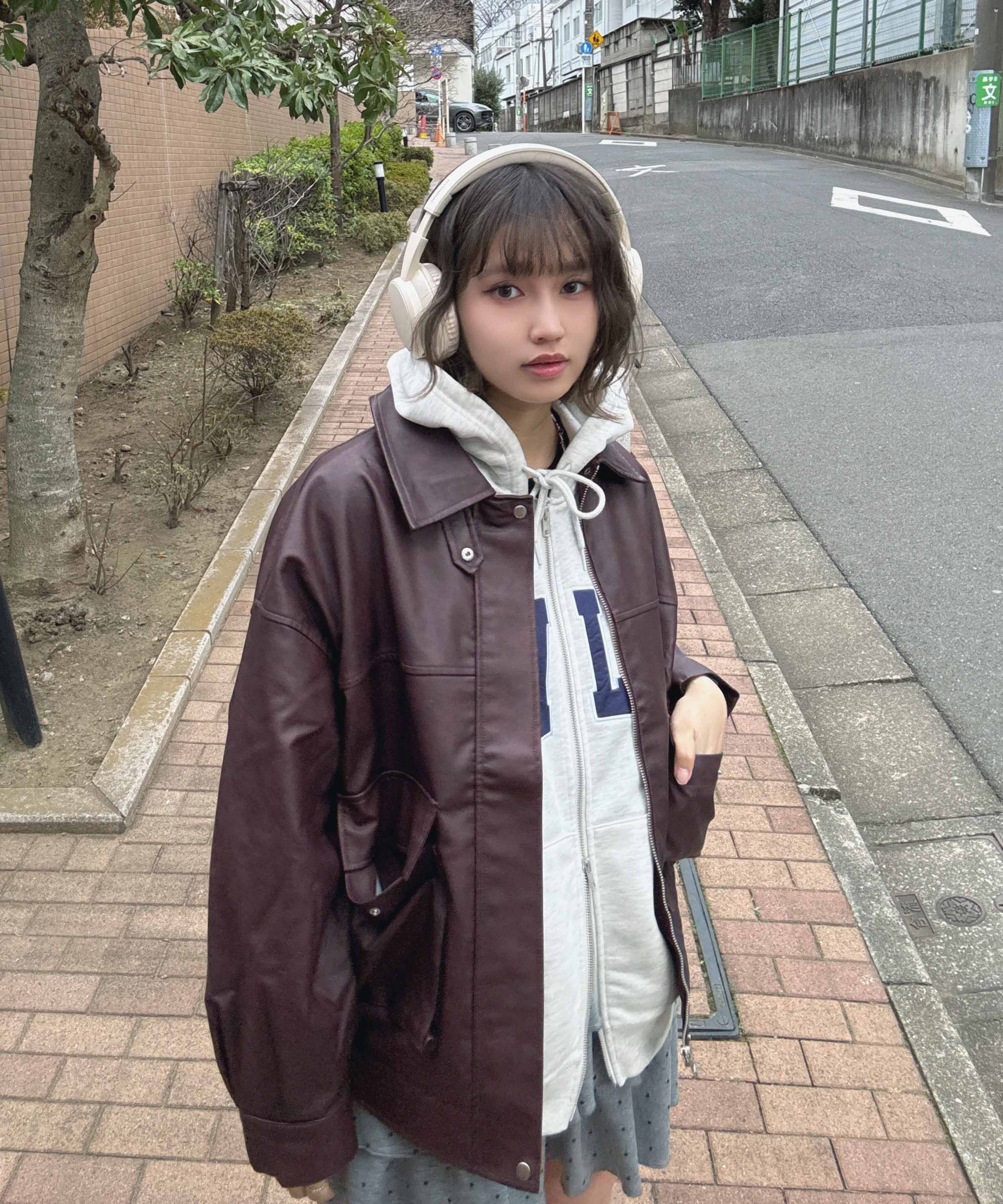 AS KNOW AS plus｜◇取り外し可能 ファー衿付き 2WAYフェイクレザー