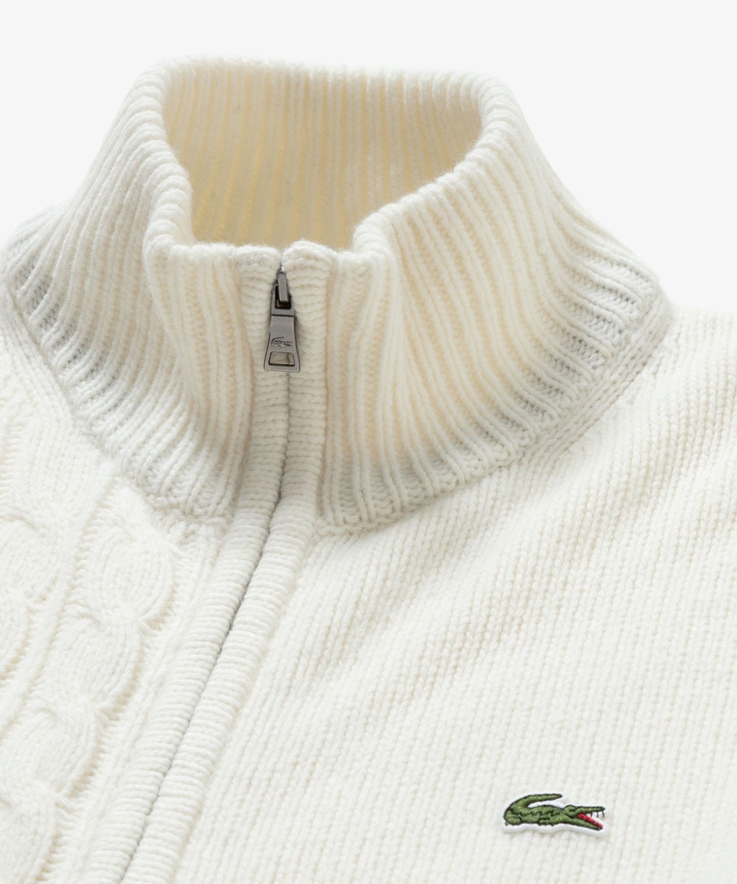 LACOSTE｜クレイジーニッティングハイネックジップカーディガン